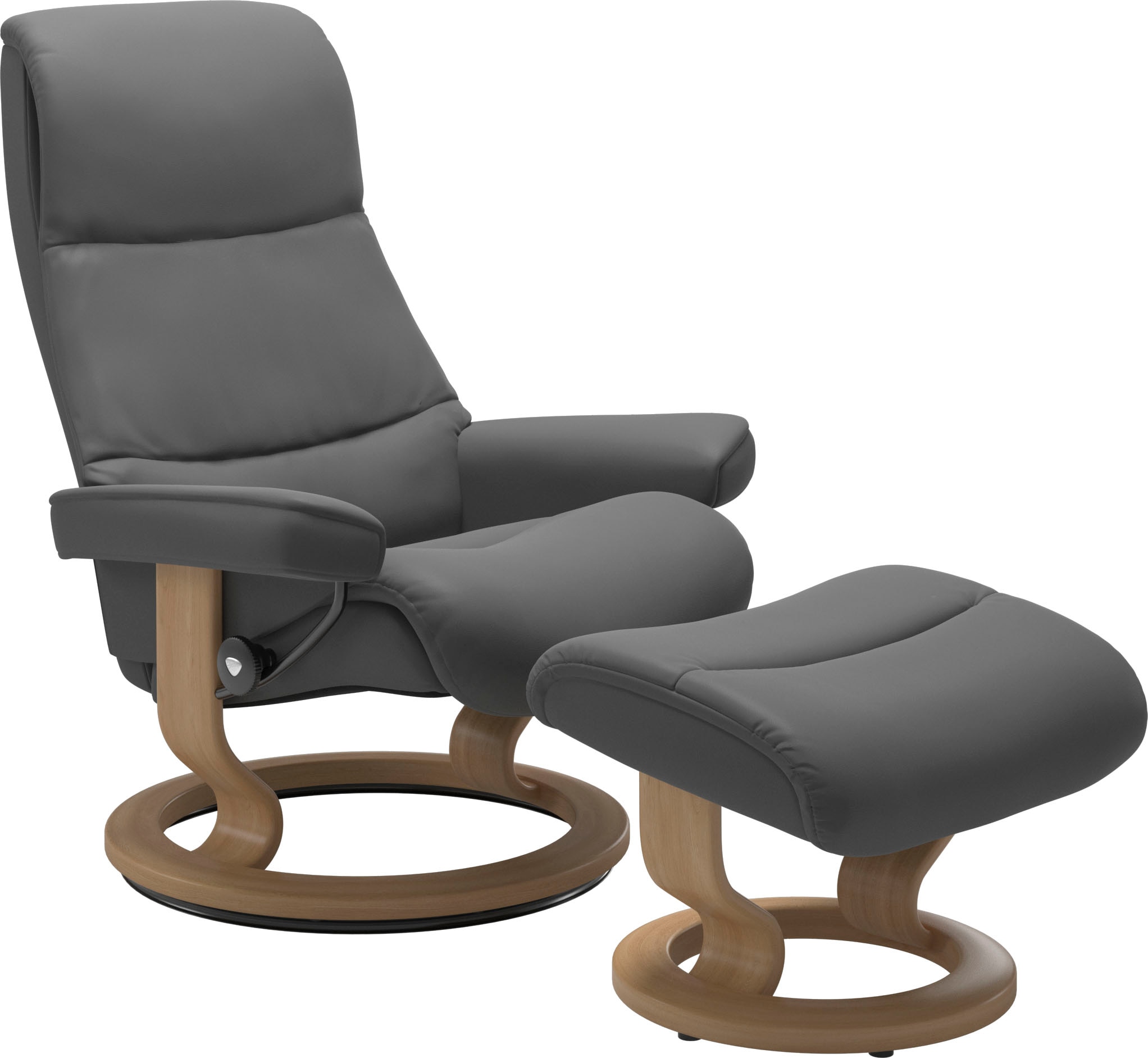 Stressless® Relaxsessel »View« Set, Relaxsessel mit Hocker,  mit Classic Base, Größe M,Gestell Eiche