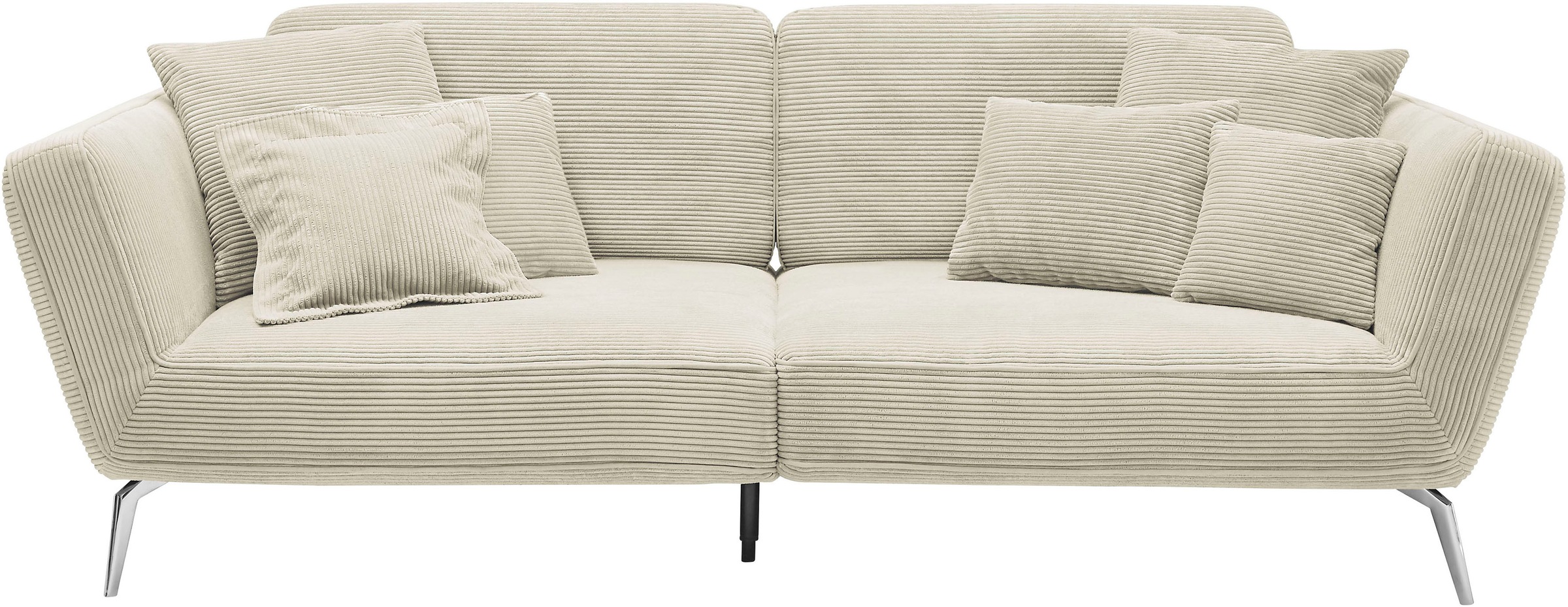 set one by Musterring Big-Sofa »SO 4500«, Füße chromfarben, wahlweise mit Kopfstütze, Breite 260cm, in Cord