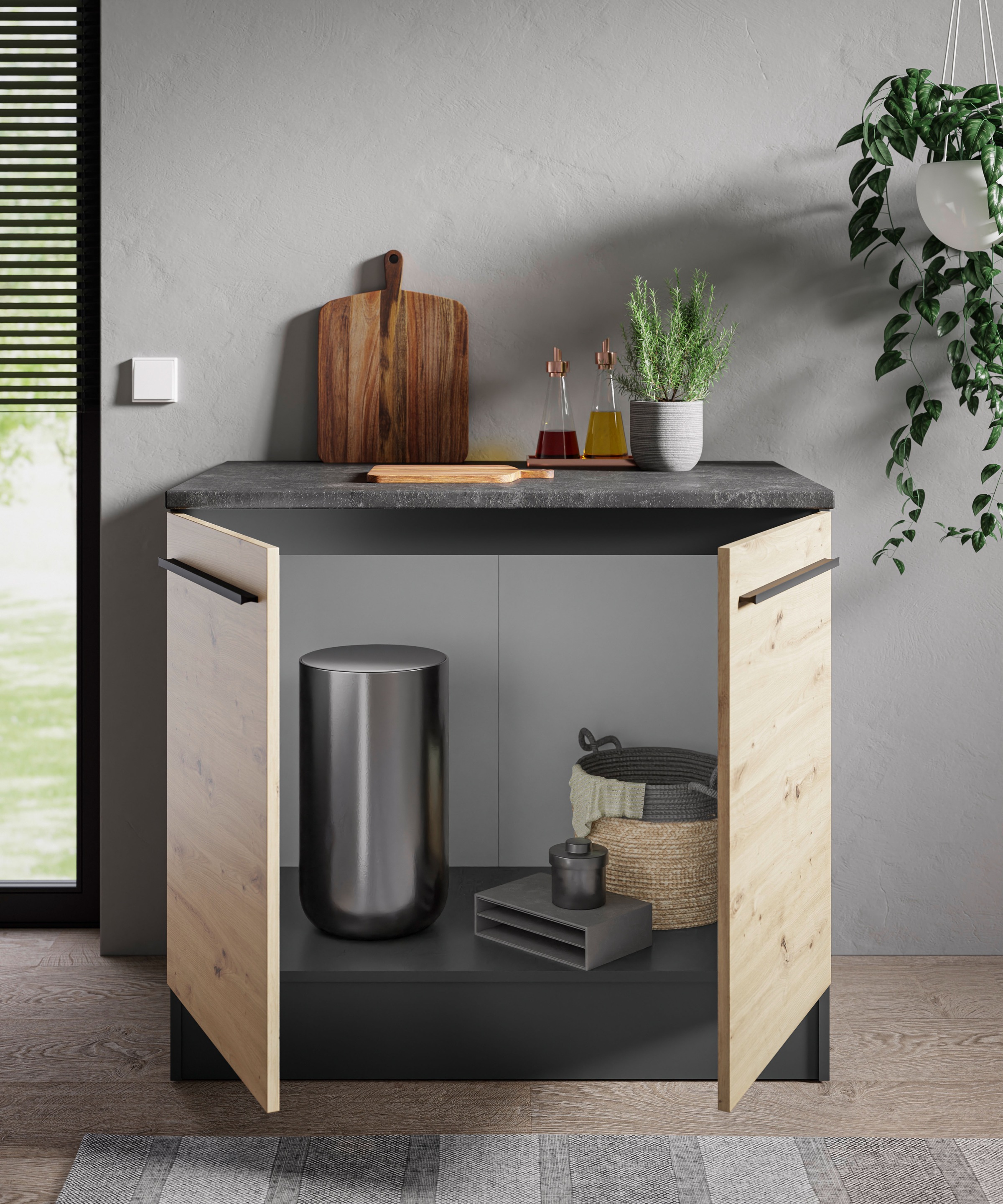 BASIC by Balculina Spülenschrank »Jazz B/T/H 100x60x90 cm« 1 Stk. tlg. Breite 100cm, Melaminbeschichtung