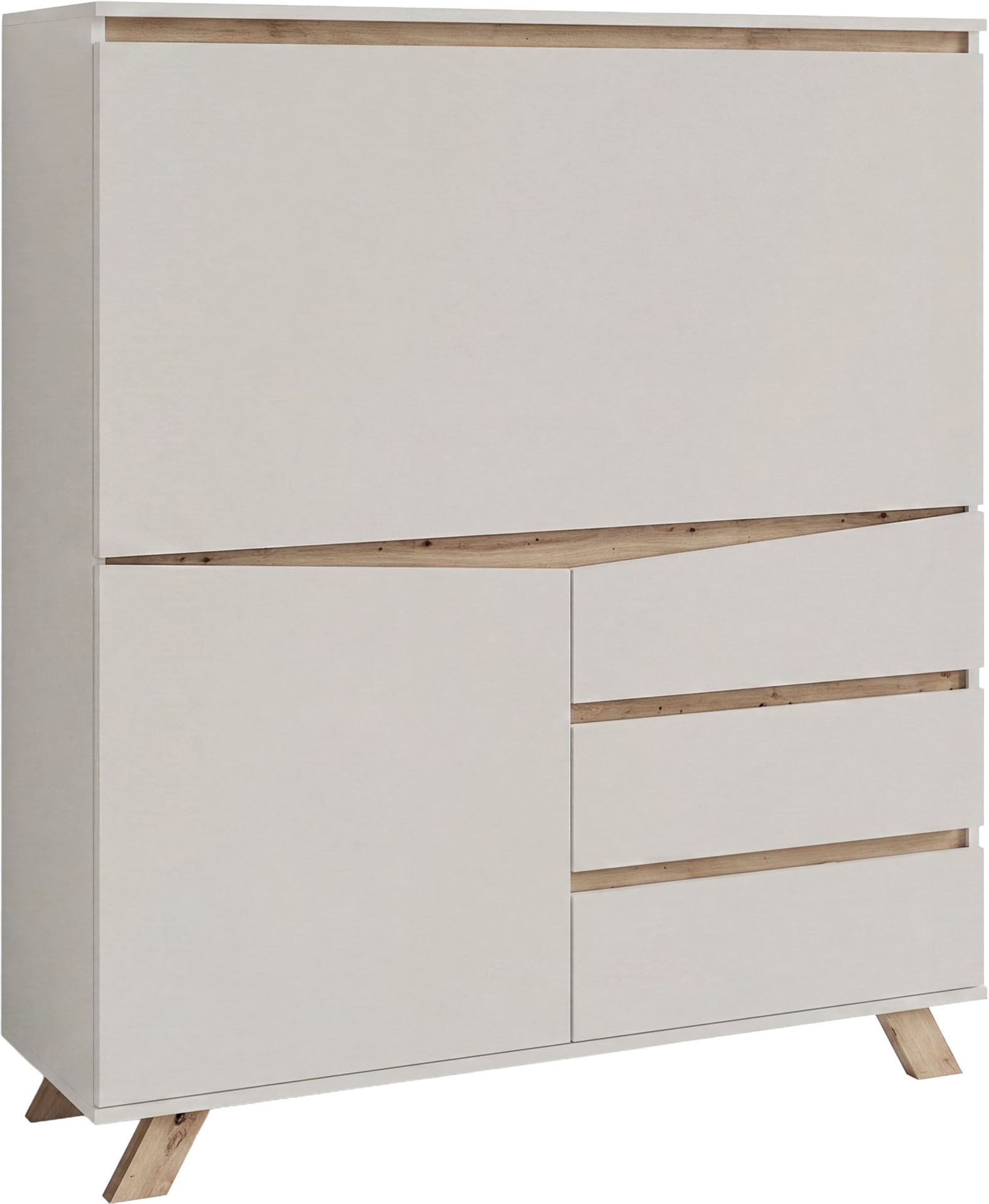 OTTO home Sekretär »Vaux« 1 Stk. tlg. Kaschmir / Artisan Eiche (Eiche-Optik), Klapptür, Stauraum, B: 120 cm