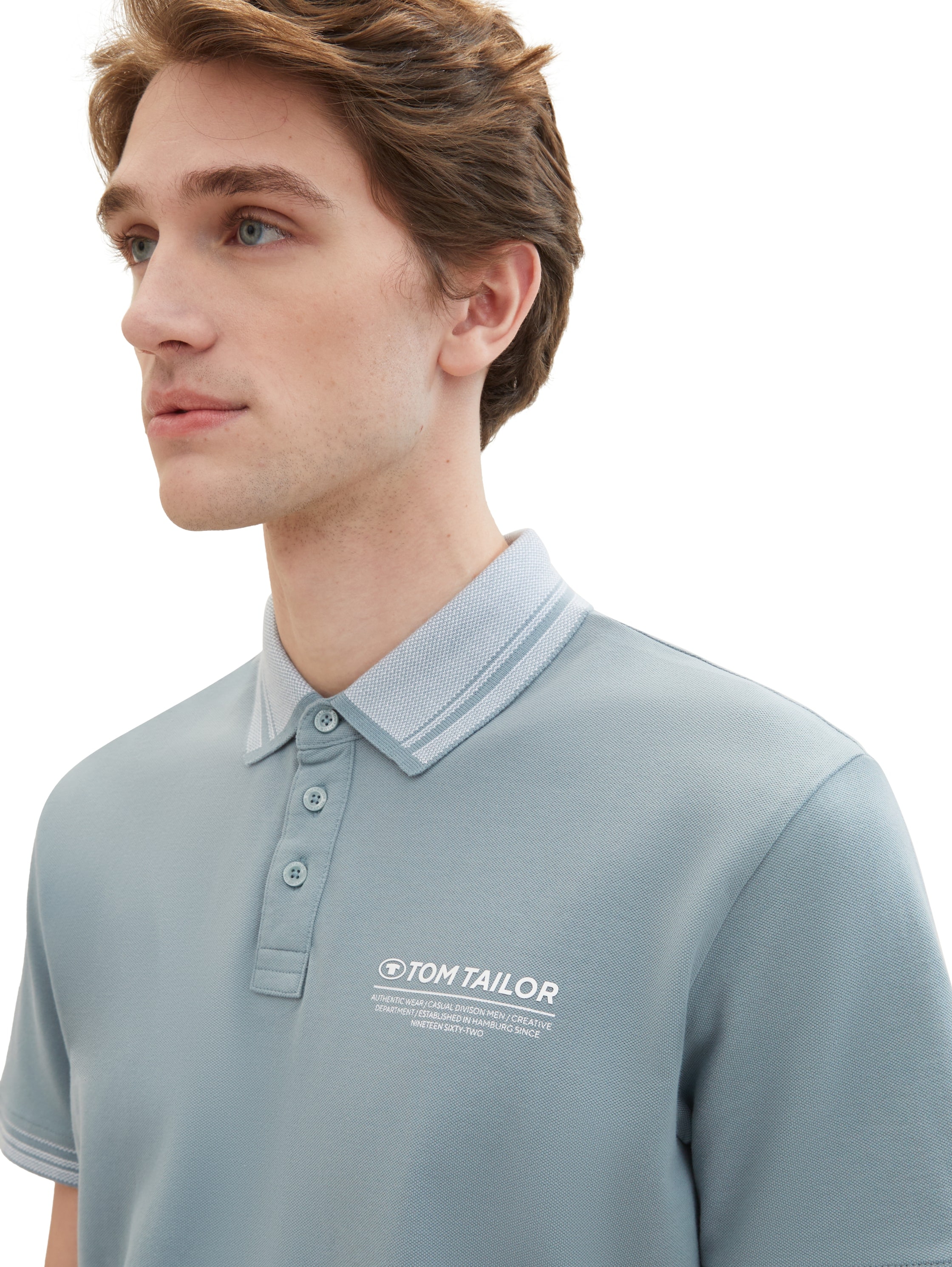 TOM TAILOR Poloshirt, mit Logo-Schriftzug auf der Brust