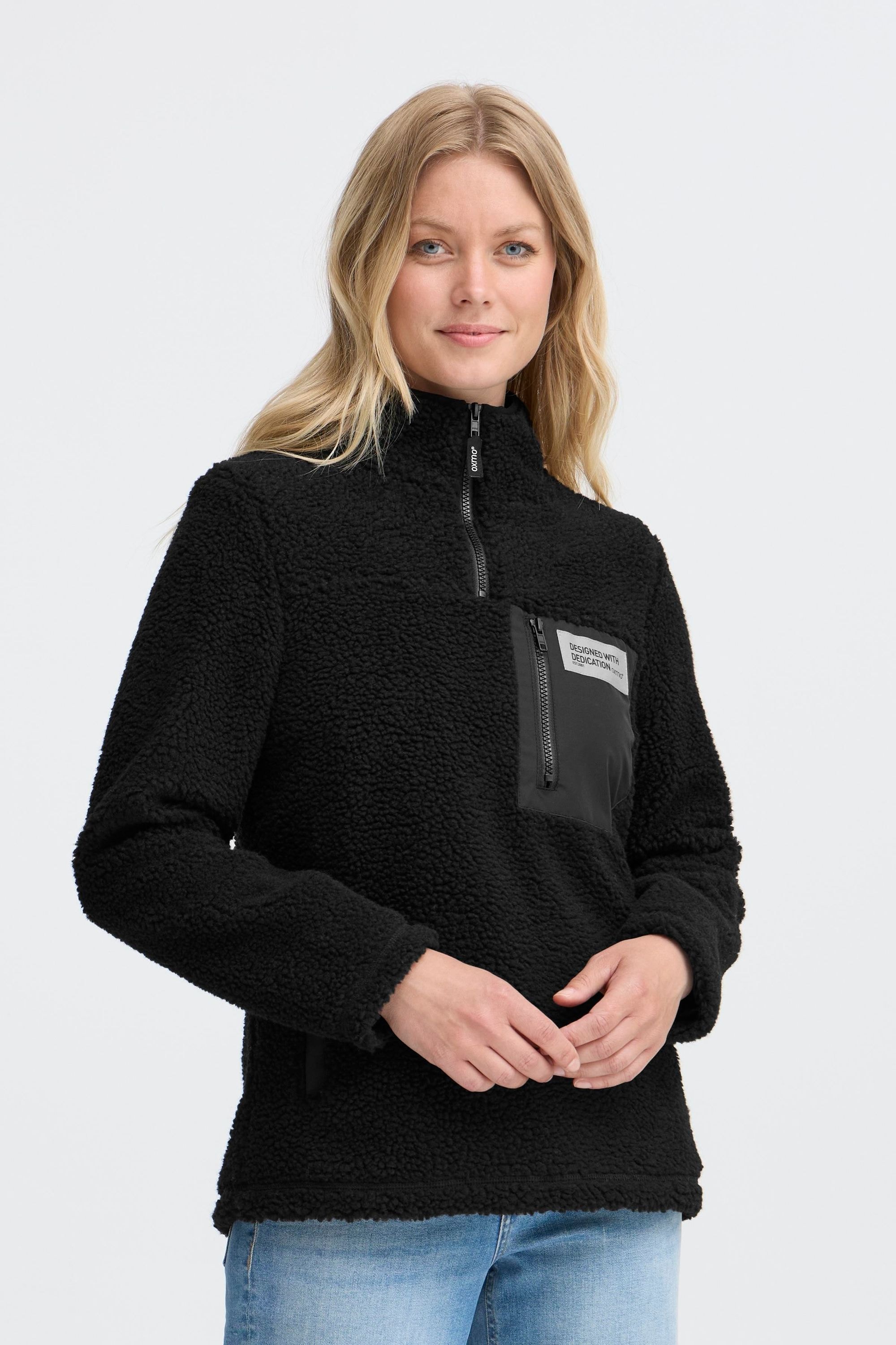 OXMO Plüschjacke »Plüschjacke OXABBY HALFZIP«