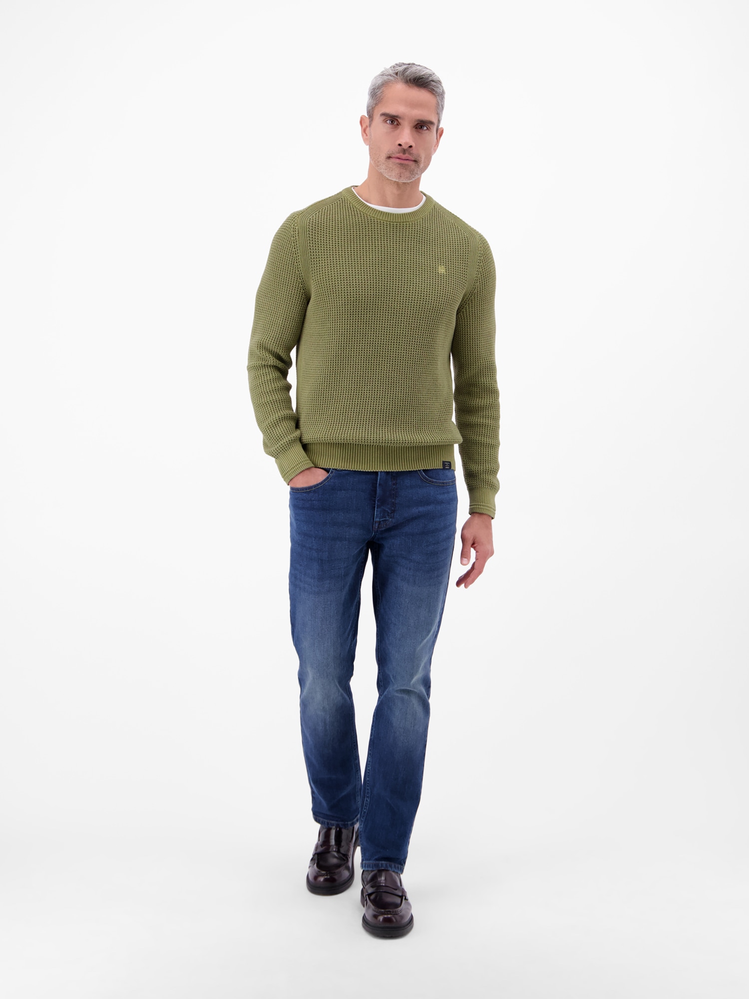 LERROS Strickpullover »LERROS Herren Crewneck-Stricker in Strukturqualität«