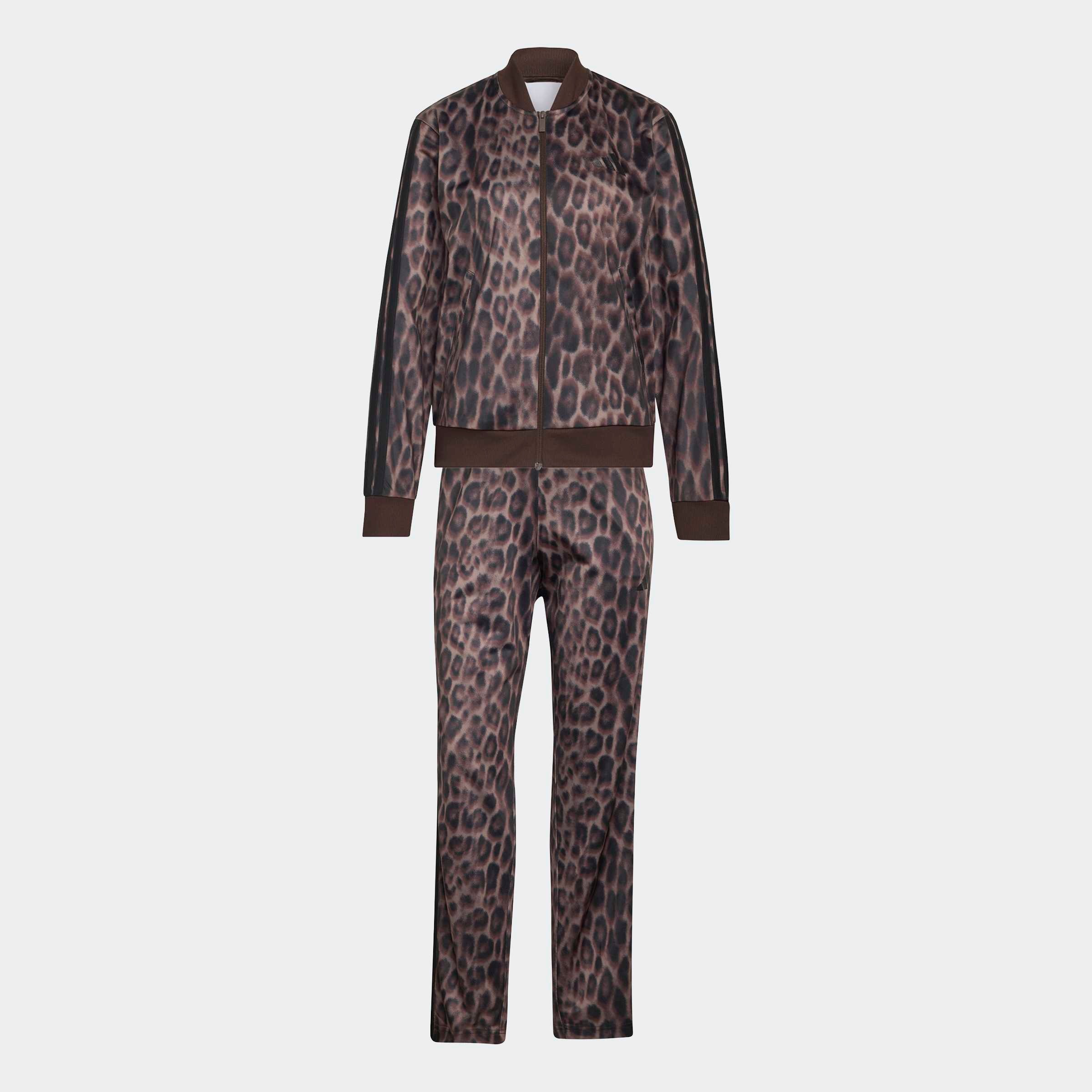 adidas Sportswear Trainingsanzug »ESSENTIALS 3-STREIFEN ANIMAL AOP« 2 tlg. mit durchgehendem Reißverschluss, mit Stehkragen, mit Allover-Print