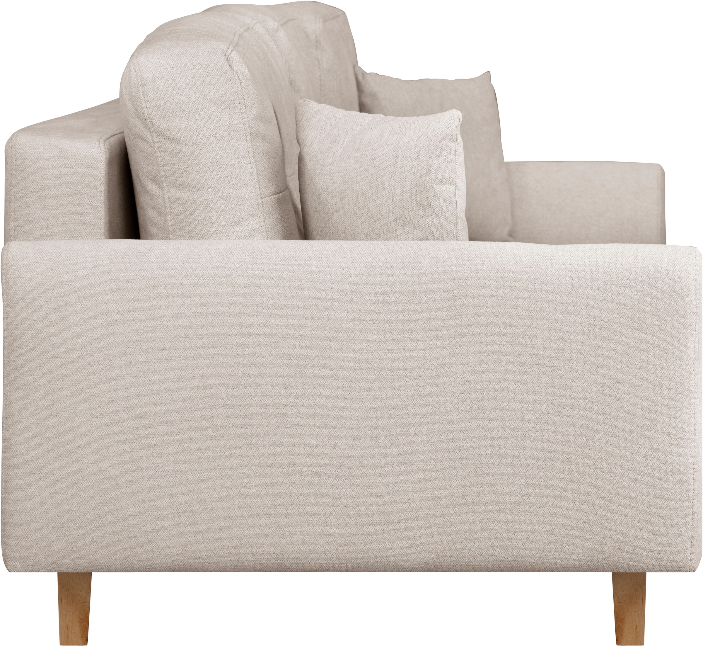 Home affaire 3-Sitzer »TRIPLO optionale Schlafsofa mit Bettkasten, Maße B/T/H: 215/100/89 cm«, Wahlweise Bettfunktion - Liegefläche 145x191 cm, Rücken-, Zierkissen