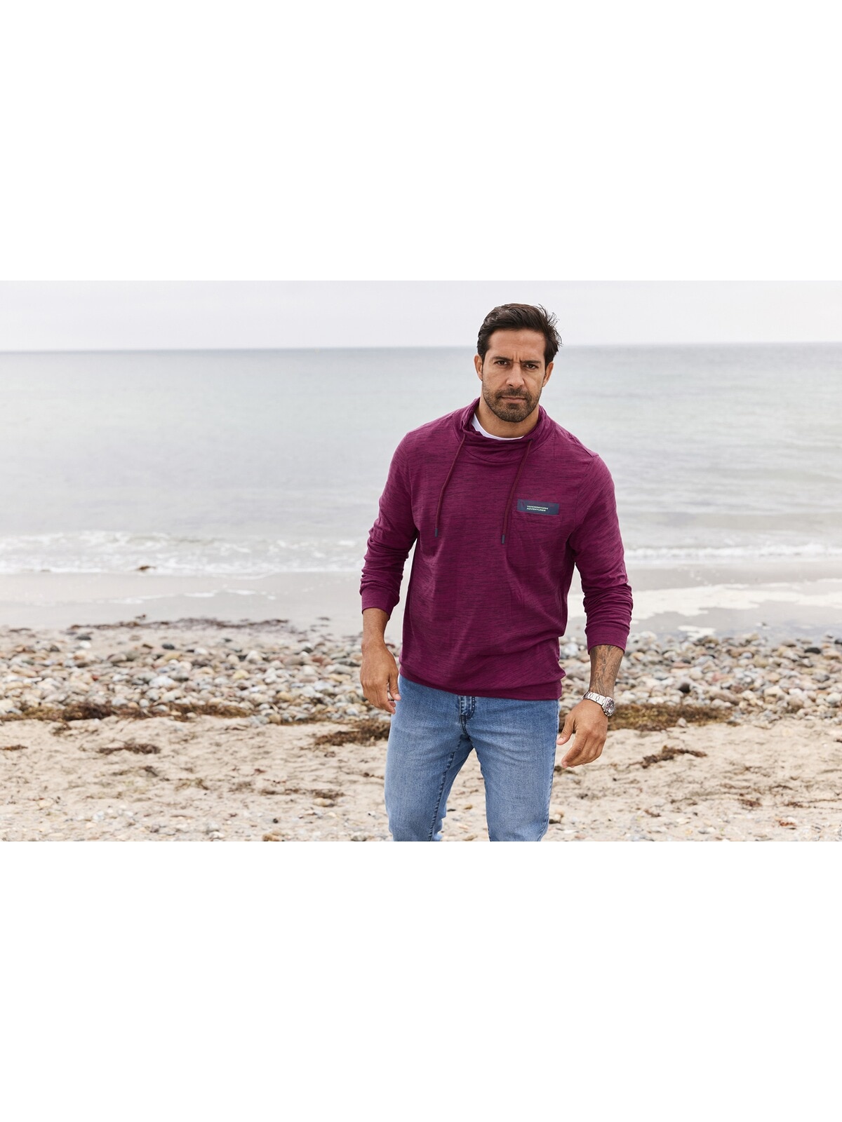 Jan Vanderstorm Sweatshirt »Sweatshirt KERVIK«, (1 tlg.), mit weitem Kragen