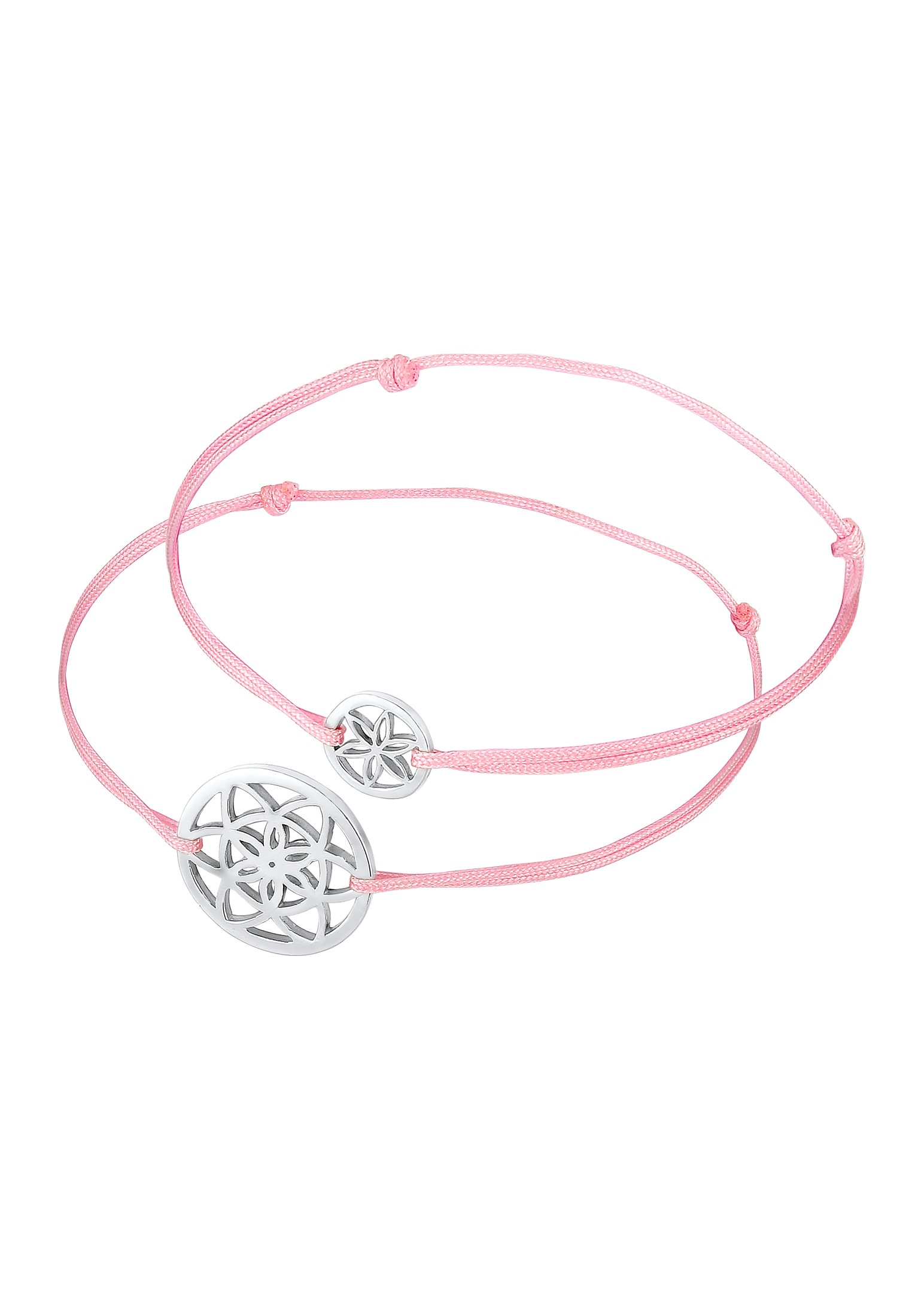 Elli Armketten Set »Armband Lebensblume Mutter Kind Set Nylon 925 Silber«