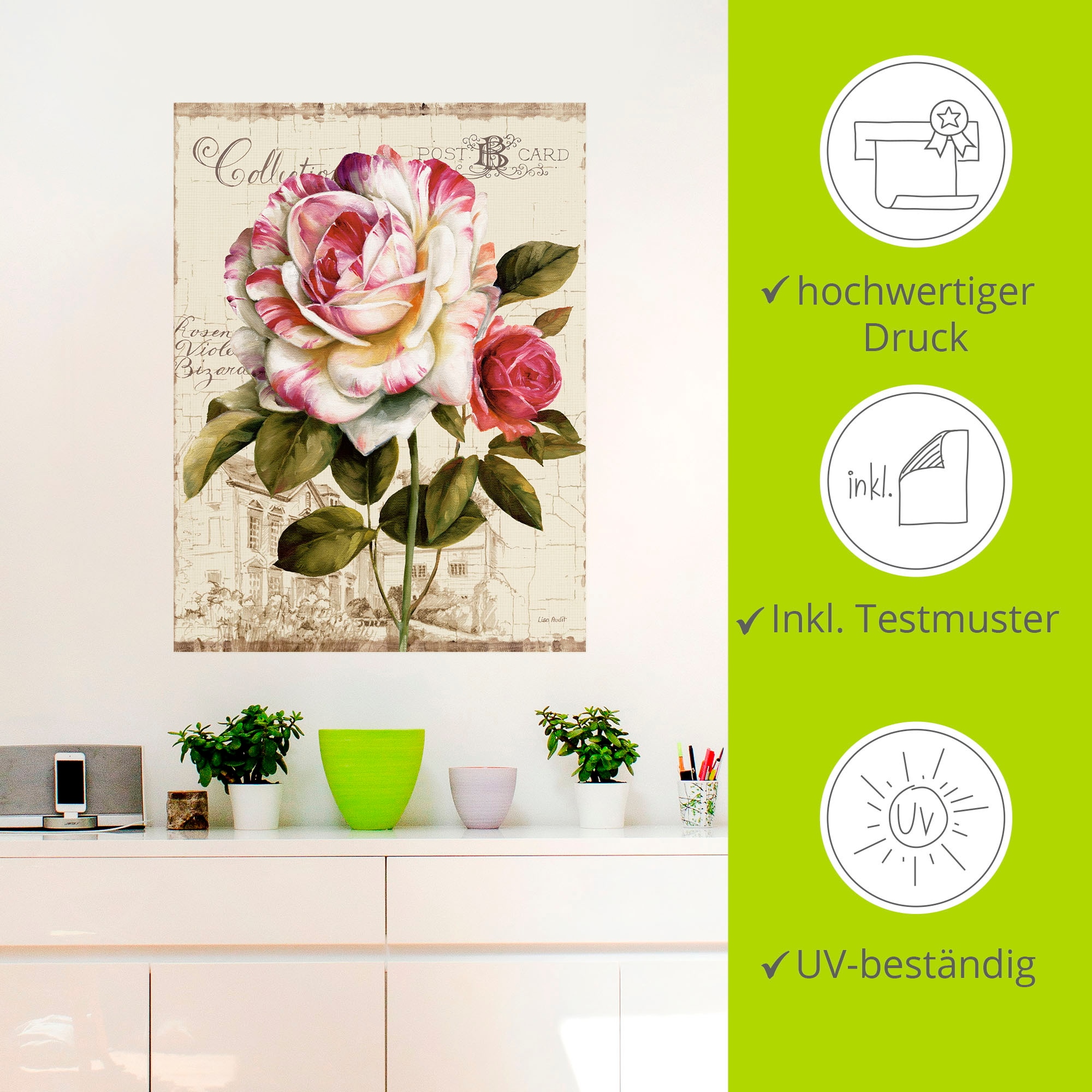 Artland Wandbild »Garten Blick III«, Blumen, (1 St.), als Wandaufkleber in verschied. Größen