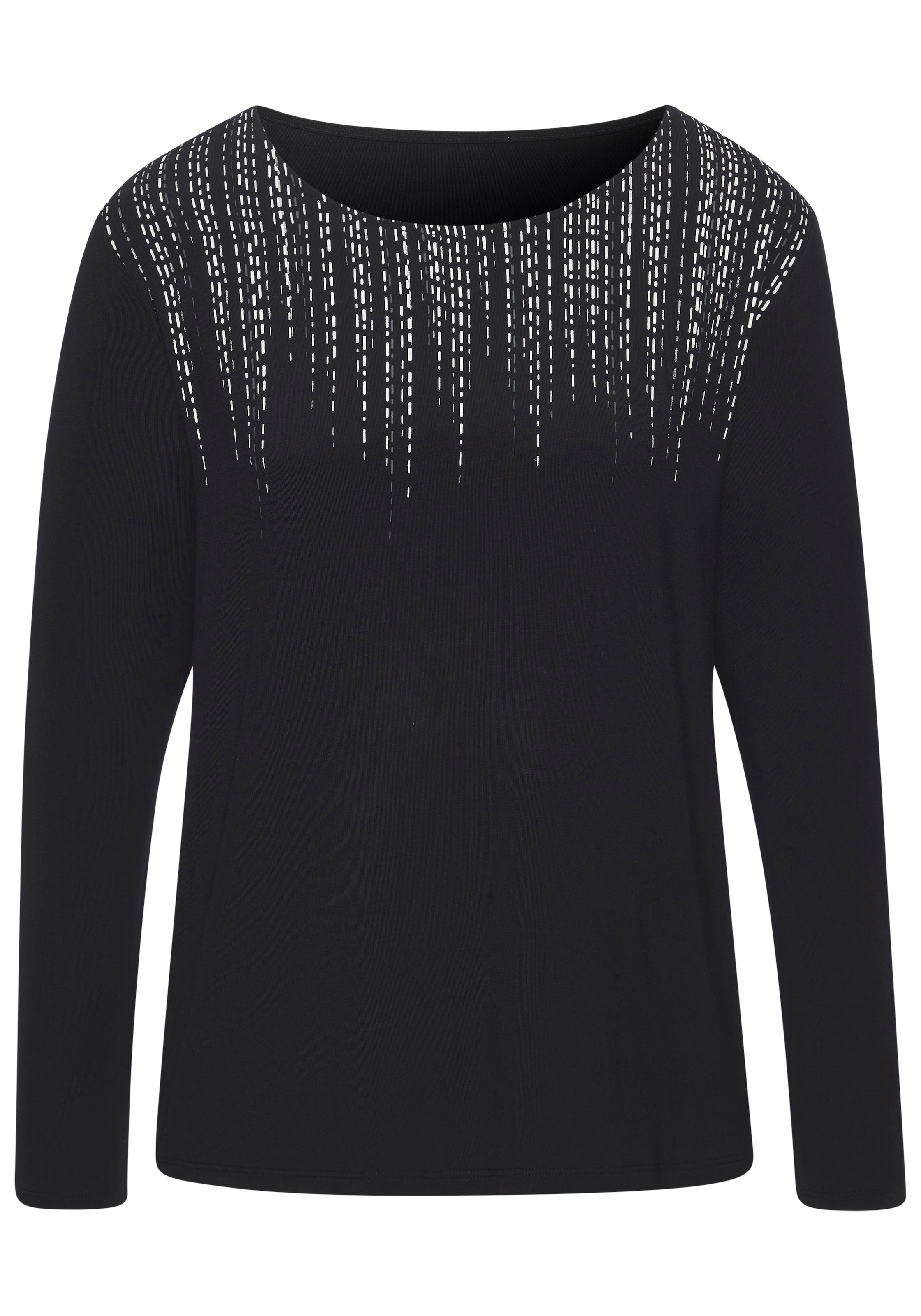 LASCANA Langarmshirt »mit modischem Frontprint«, aus weichem Viskose-Stretch