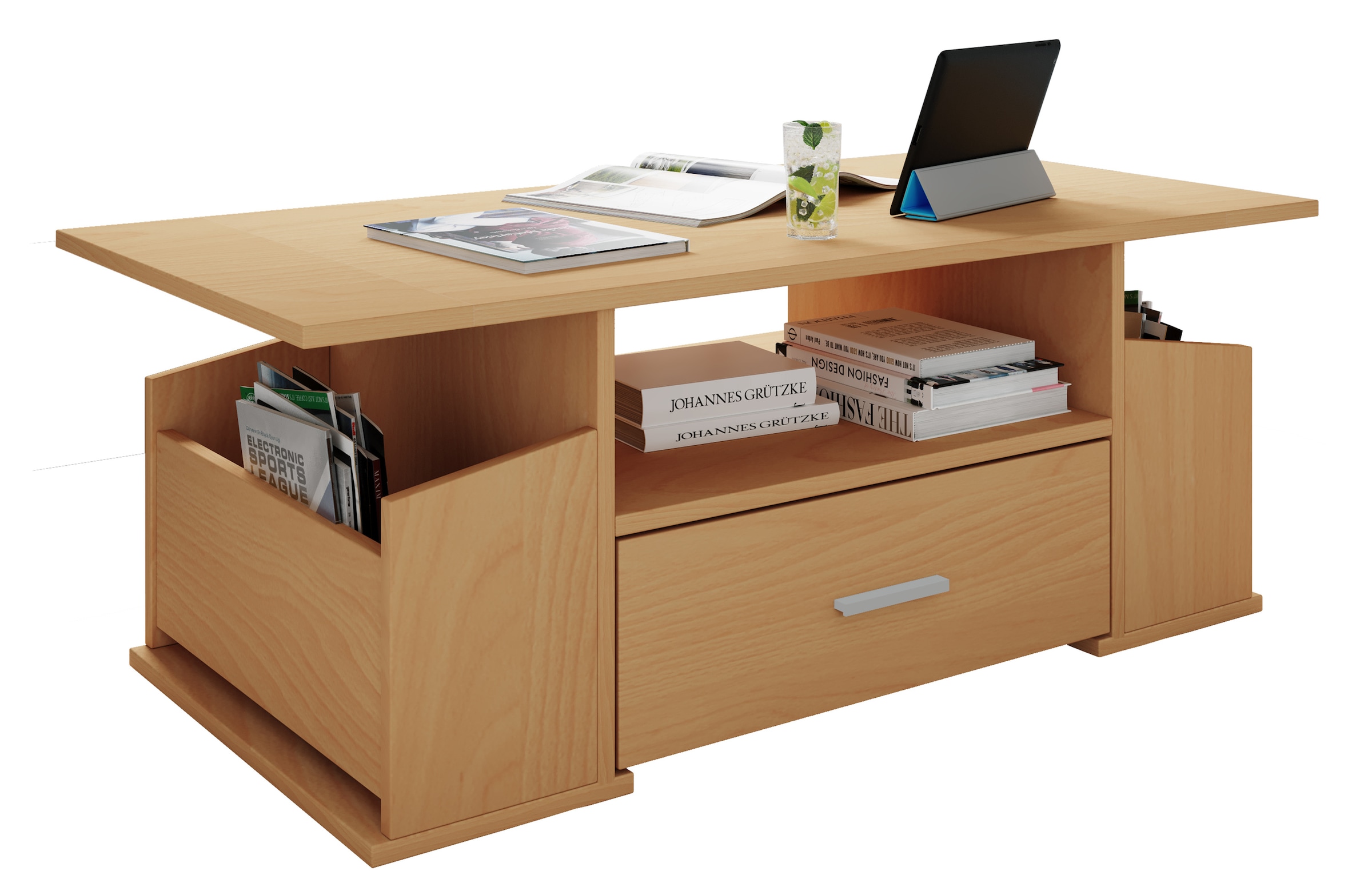 VCM Couchtisch »Holz Sofatisch Couchtisch Schublade Junata« 1 Stk. tlg.