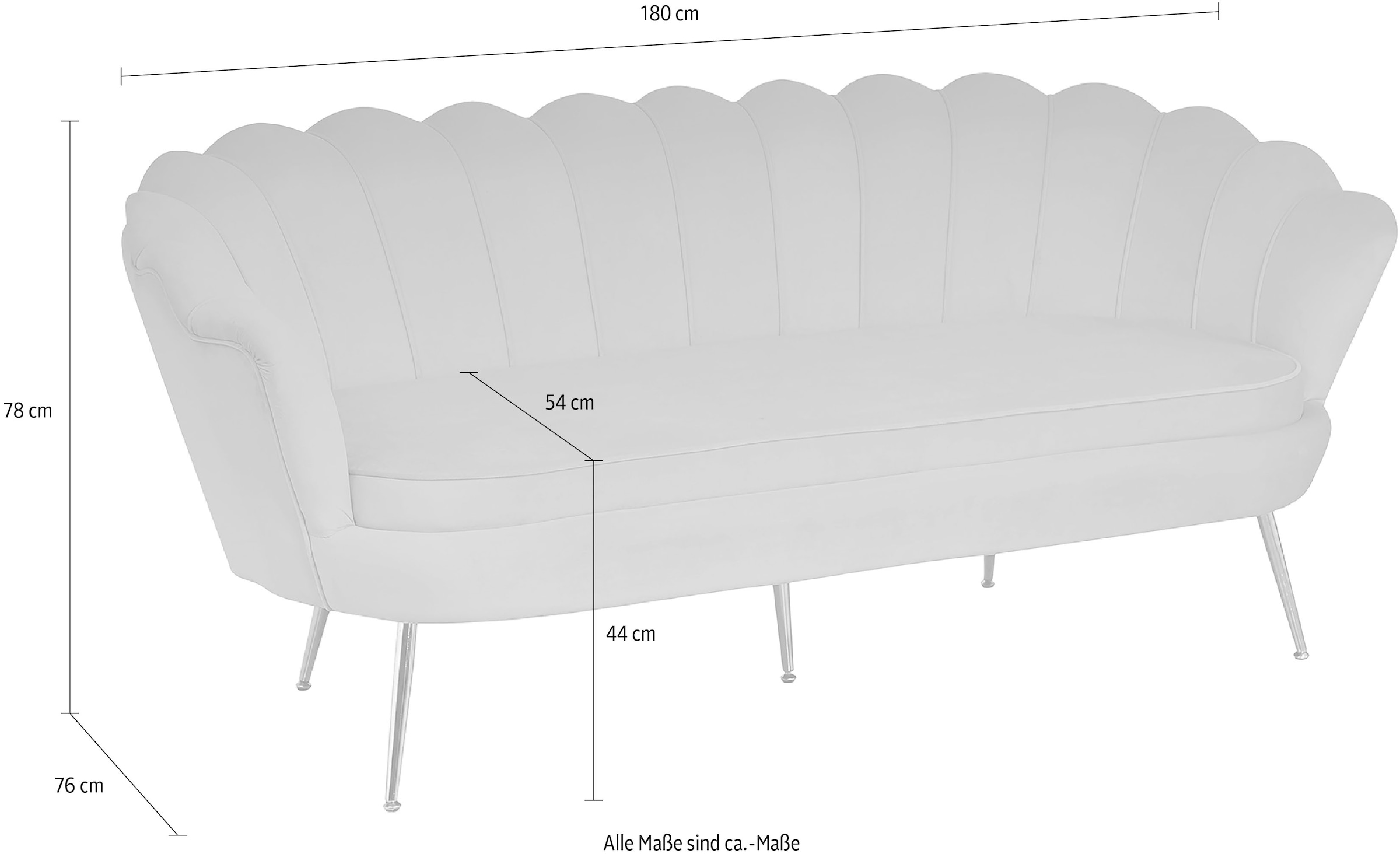 SalesFever 3-Sitzer »Clam«, extravagantes Muscheldesign, Breite 180 cm