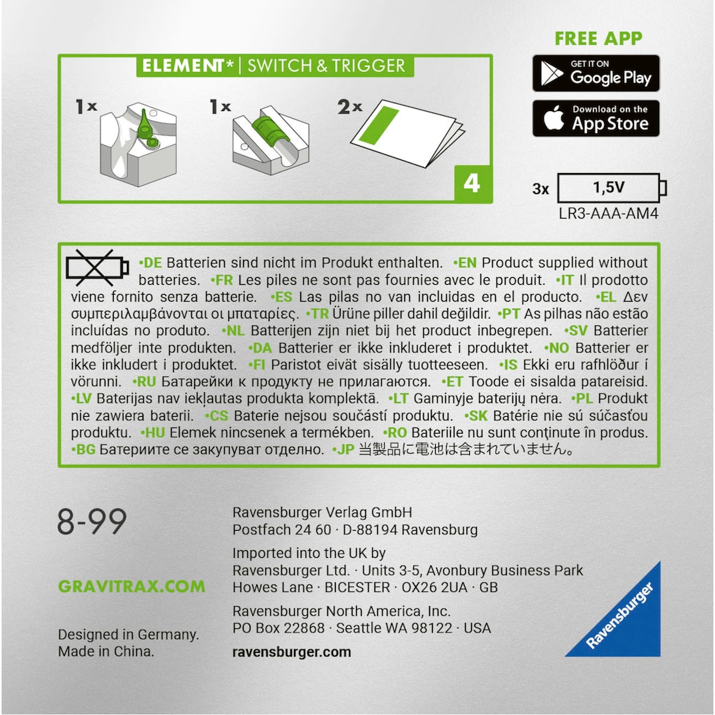 Ravensburger Kugelbahn-Bausatz »GraviTrax POWER Switch & Trigger«