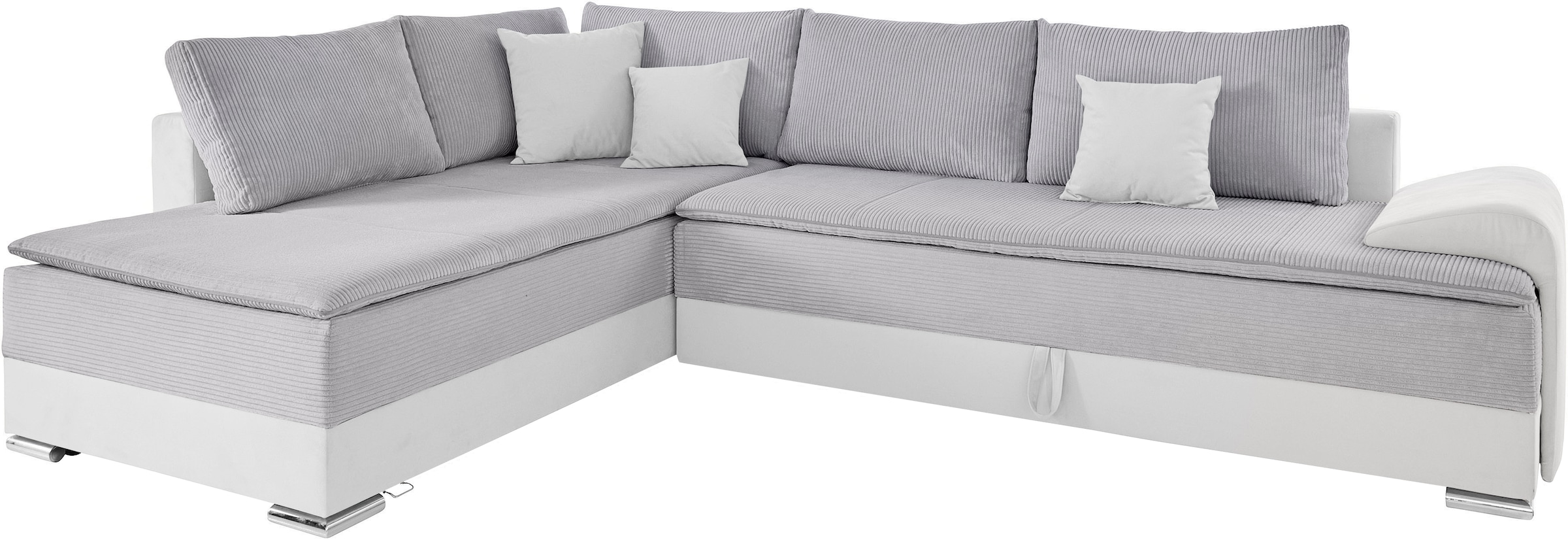 INOSIGN Ecksofa »Boxspringbett Night & Day L-Form mit Dauer-Schlaffunktion mit Armlehne«, mit Boxspring-Bettfunktion 180x200 cm und Bettkasten, Dauerschläfer!