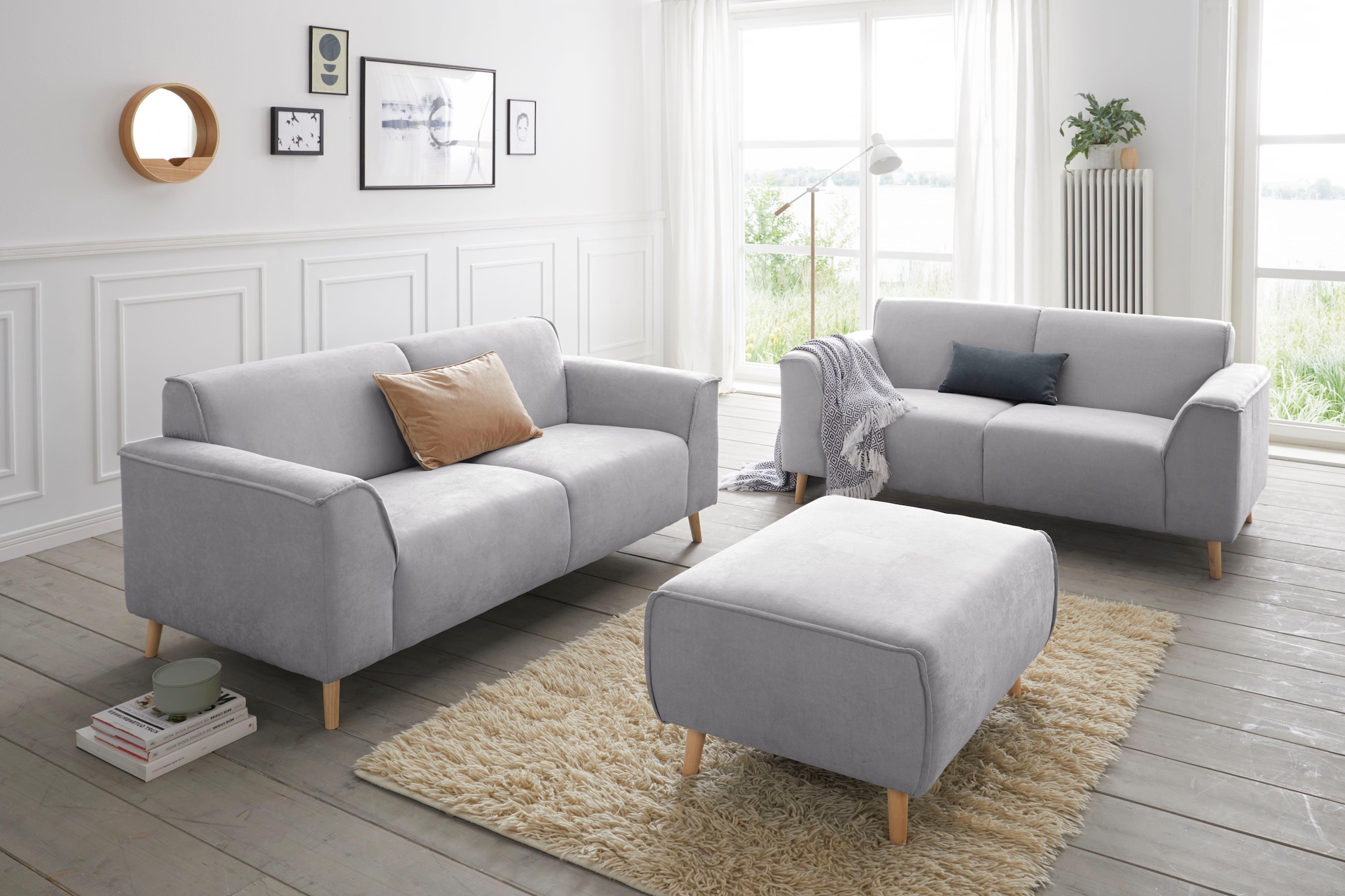 andas 2,5-Sitzer »Janek«, mit Federkern und Keder in scandinavischem Design