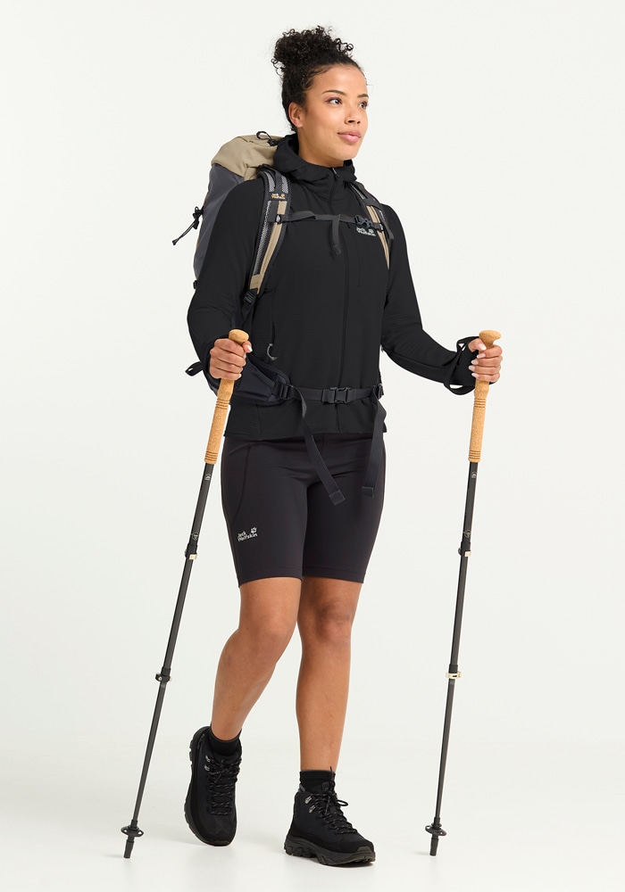 Jack Wolfskin Fleecejacke »LITESTRIDE HOODED FZ W« mit Kapuze atmungsaktiv, leicht, Übergangsjacke