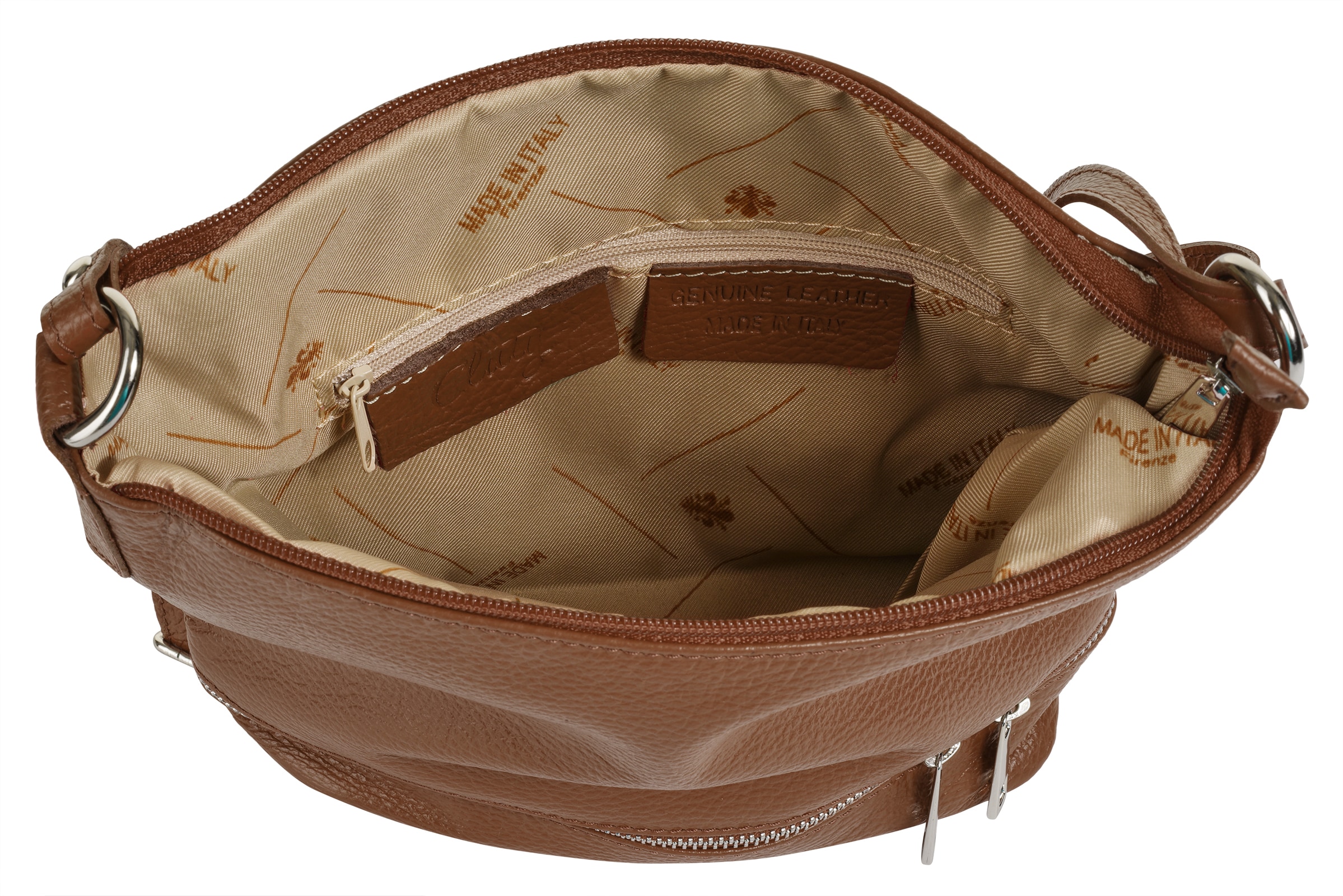 Cluty Umhängetasche echt Leder, Made in Italy