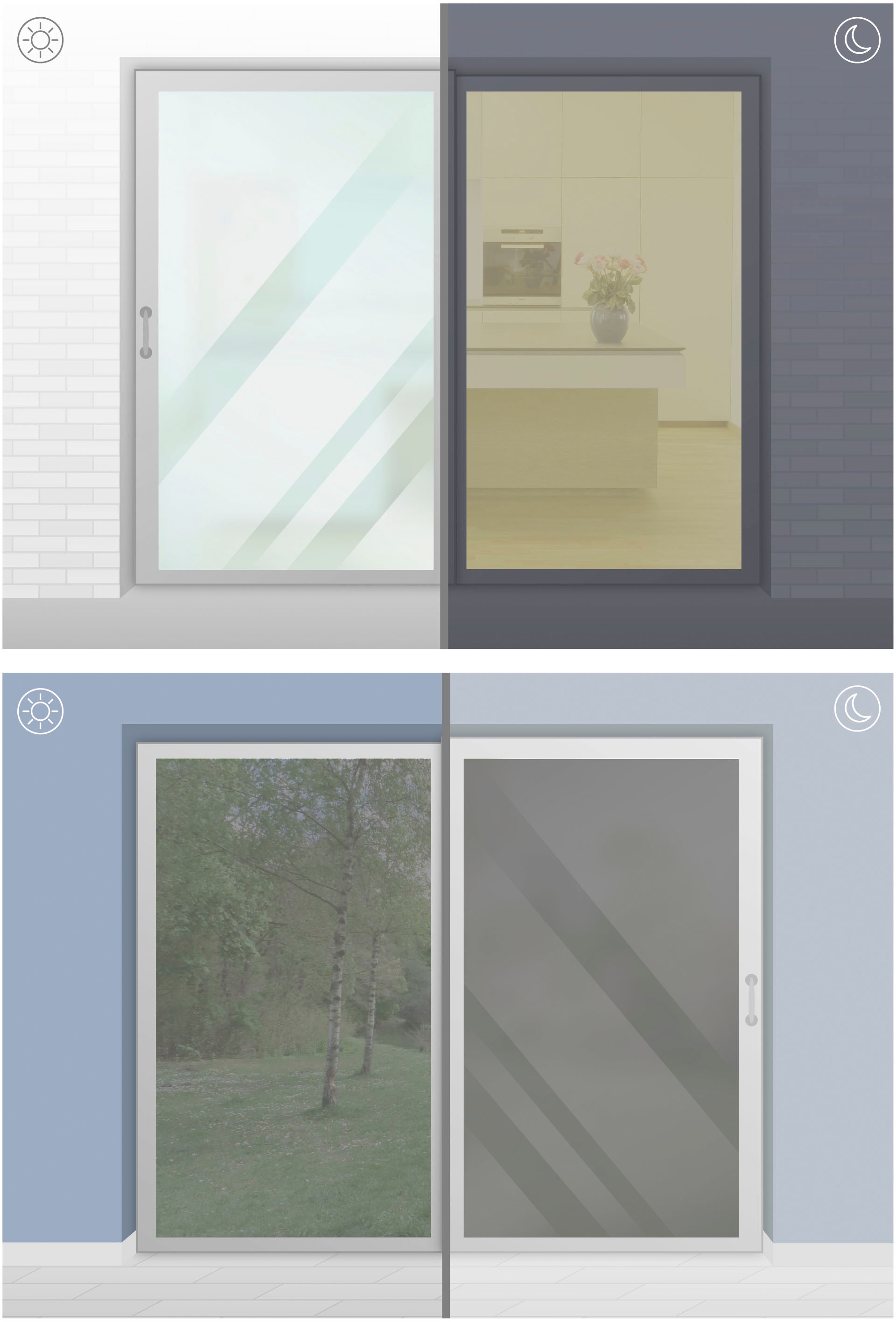 GARDINIA Fensterfolie »Statische UV-Folie«, 1 St., halbtransparent, selbstklebend, 77% UV-Schutz