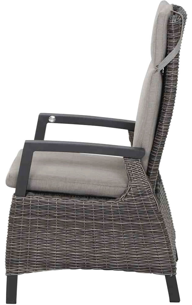 Siena Garden Garten-Essgruppe »Corido«, (5 tlg., 4 Sessel: 76x62x109 cm, Tisch Sincro: 200/260x100x77 cm), Aluminium, Keramik, verstellbar, ausziehbar, Inkl. Auflagen