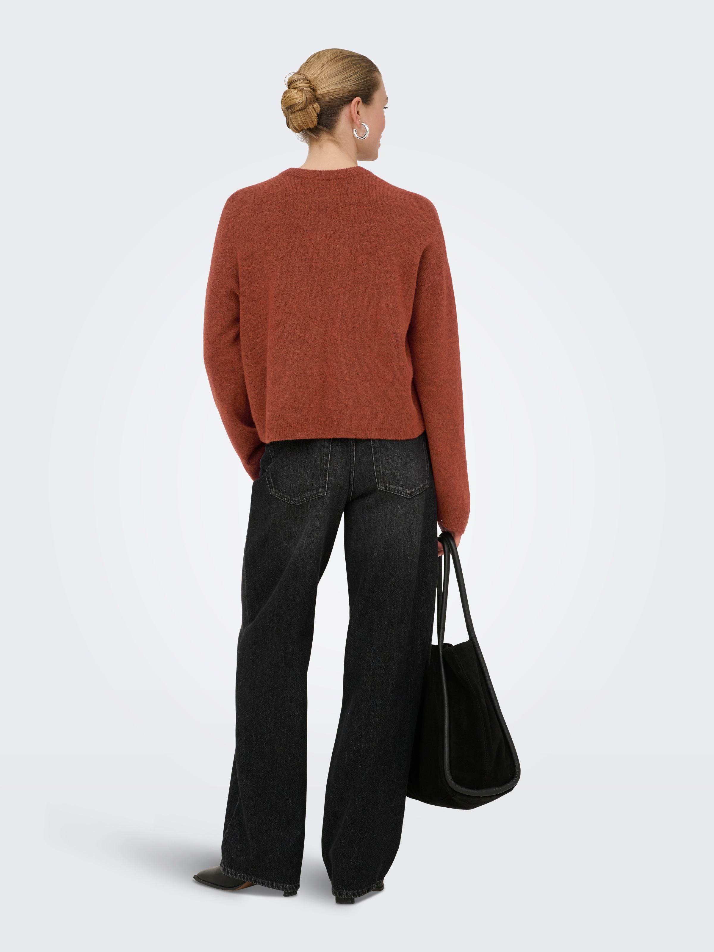 ONLY Rundhalspullover »ONLSIMONI L/S O-NECK PULLOVER KNT NOOS« Materialmix, regular fit