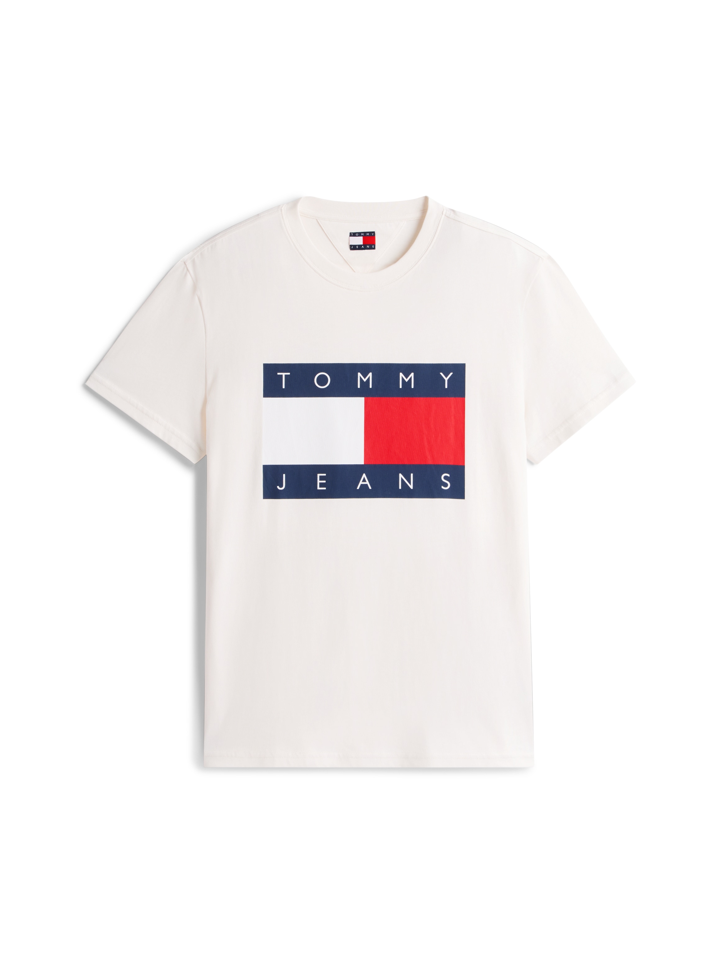Tommy Jeans T-Shirt Rundhalsausschnitt, Regular Fit, Logo-Druck