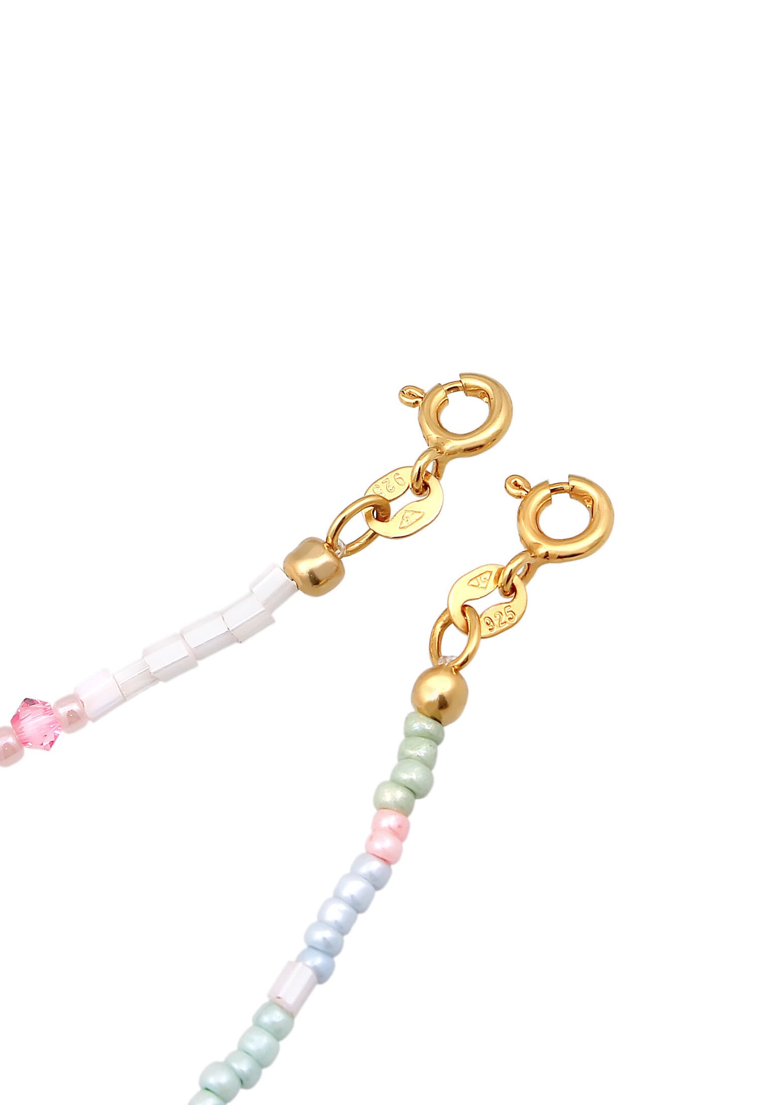 Elli Armkette »Armband Kids Glas Perlen Pastell 2er Set 925 Silber«