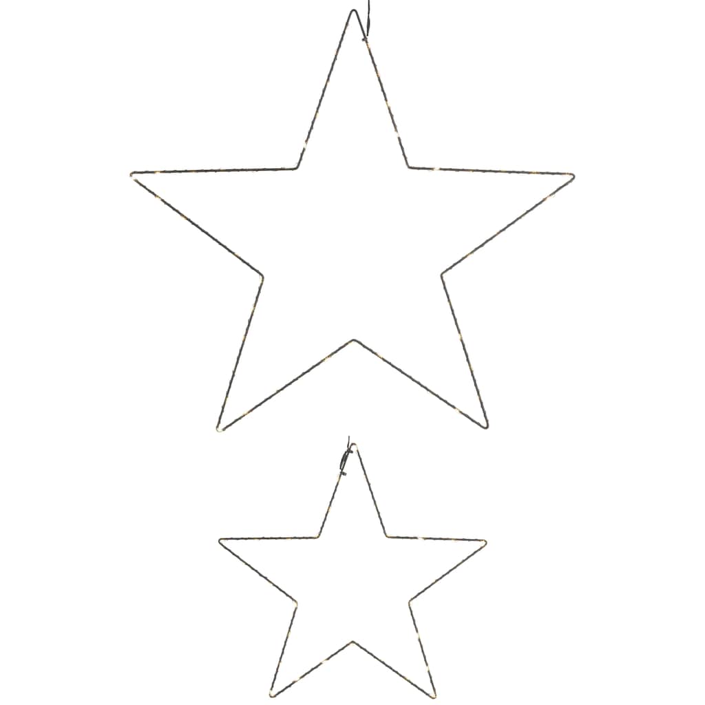 Leonique LED Stern »Weihnachtsstern, Drahtstern«, Weihnachtsdeko, Ø 30 cm + 50 cm, mit Timer