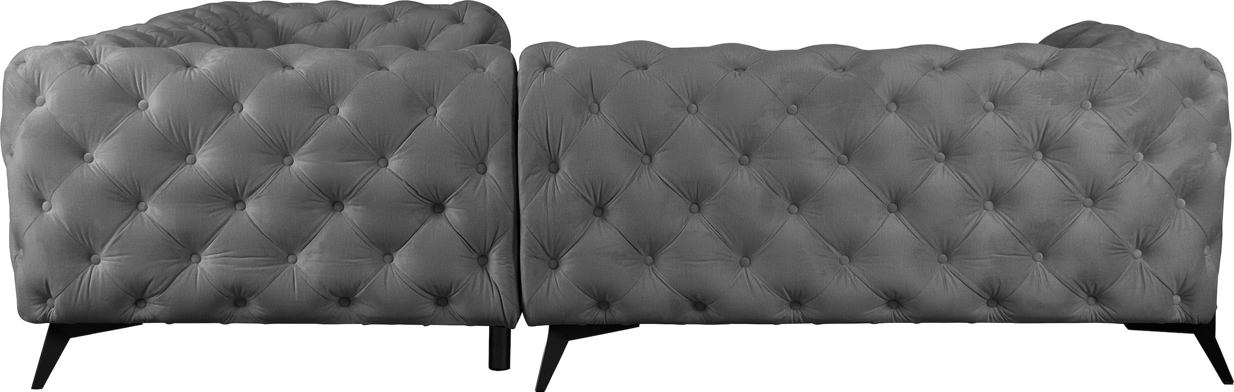 Leonique Chesterfield-Sofa »Amaury L-Form« Chesterfield-Optik,  Breite/Tiefe je 262 cm, Fußfarbe wählbar
