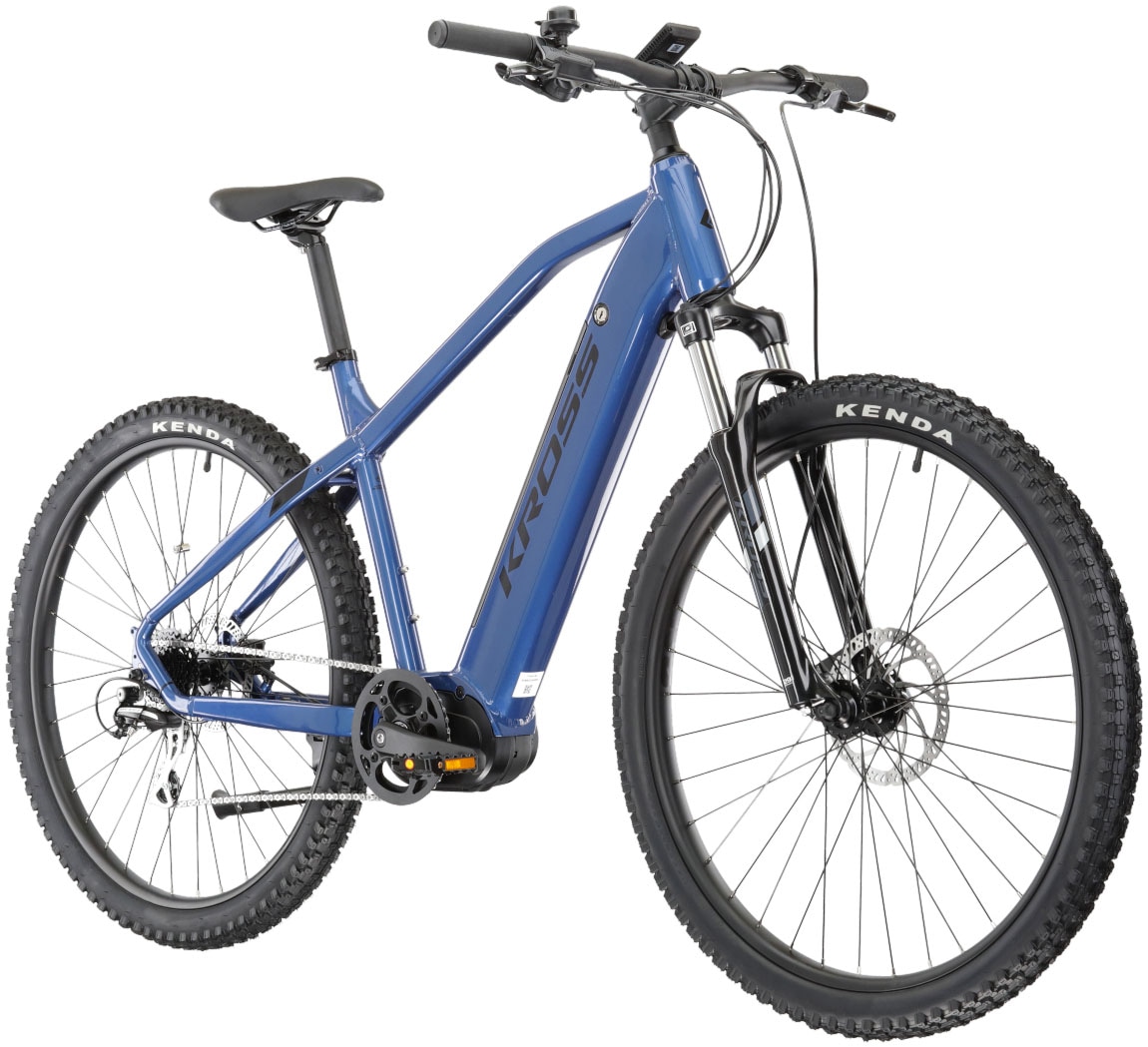 Kross E-Bike »E-MTB Hexagon Boost 3.0 29 Zoll blau«, 8 Gang, Shimano, ACERA M360, Mittelmotor 250 W, Pedelec, Elektrofahrrad für Damen und Herren