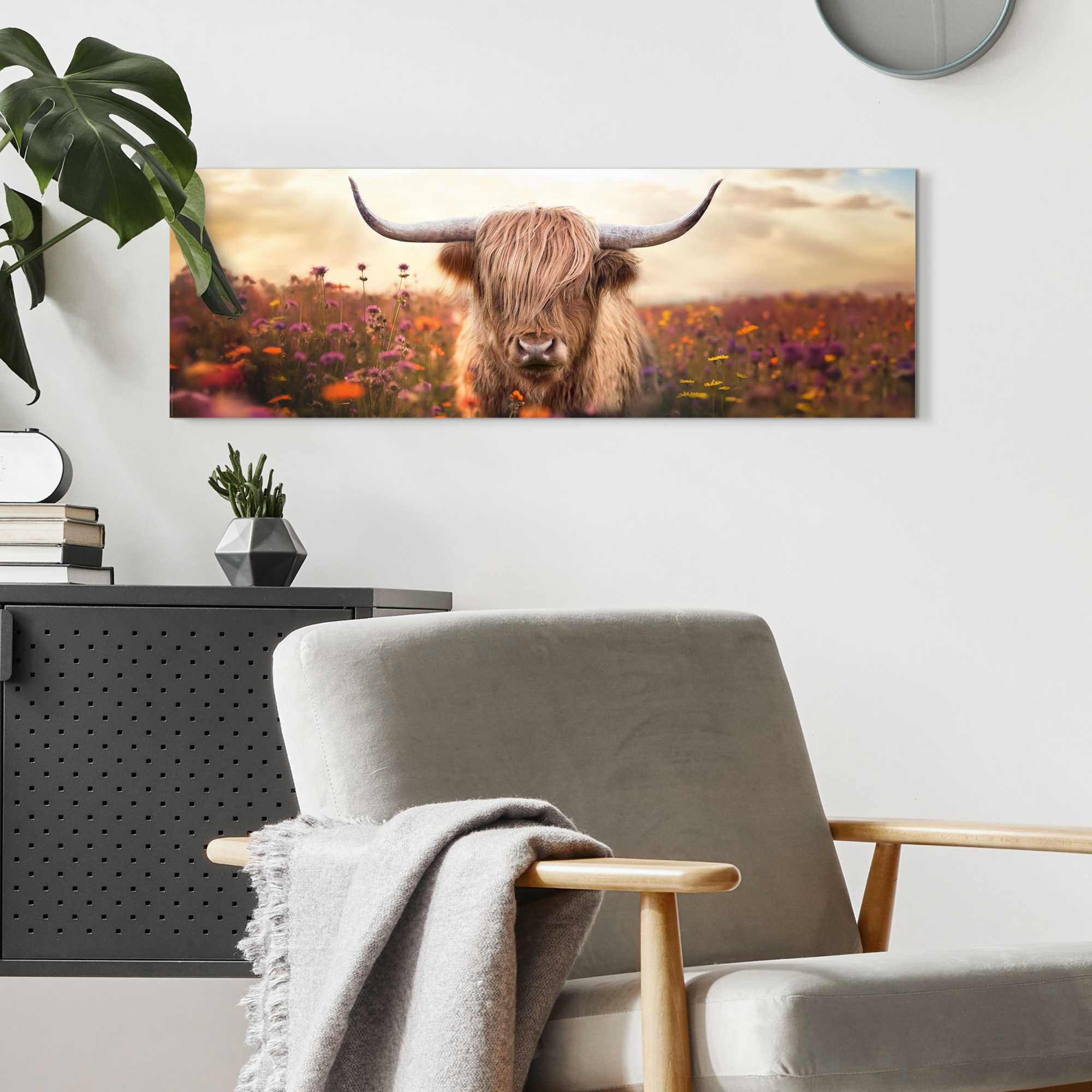 Reinders! Deco-Panel »Frühlingshochländer« Wohnzimmer - Braun - MDF - Tiere - 90x30 cm