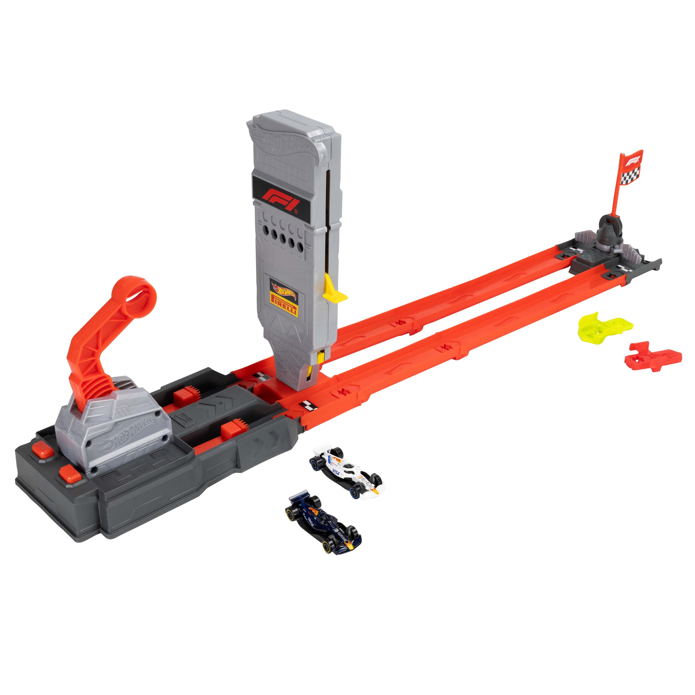 Hot Wheels Autorennbahn »Racing Formel-1-Startaufstellung-Trackset« mit 2 Die-Cast-F1-Autos im Maßstab 1:64