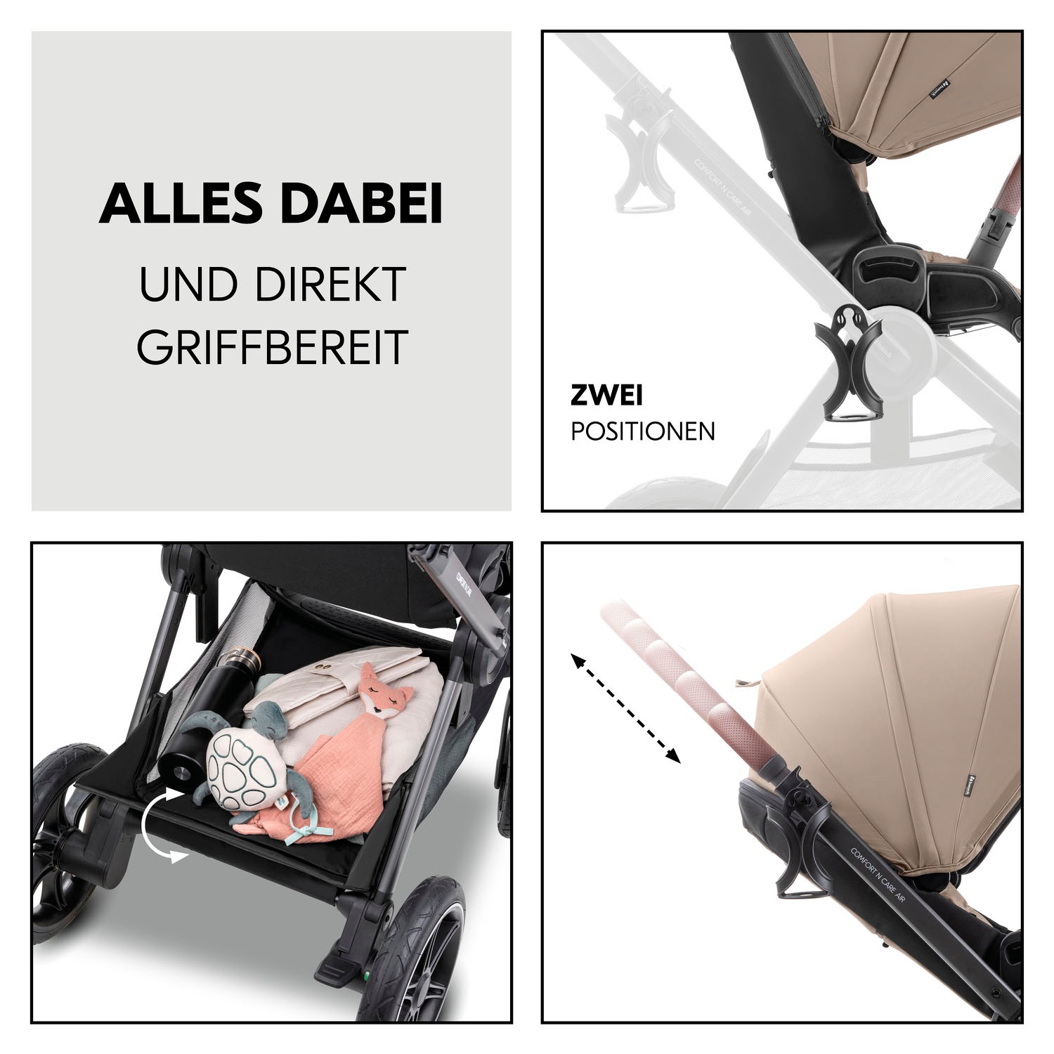 Hauck Kombi-Kinderwagen »Comfort N Care Air«, 22 kg, Belastbarkeit bis 22 kg