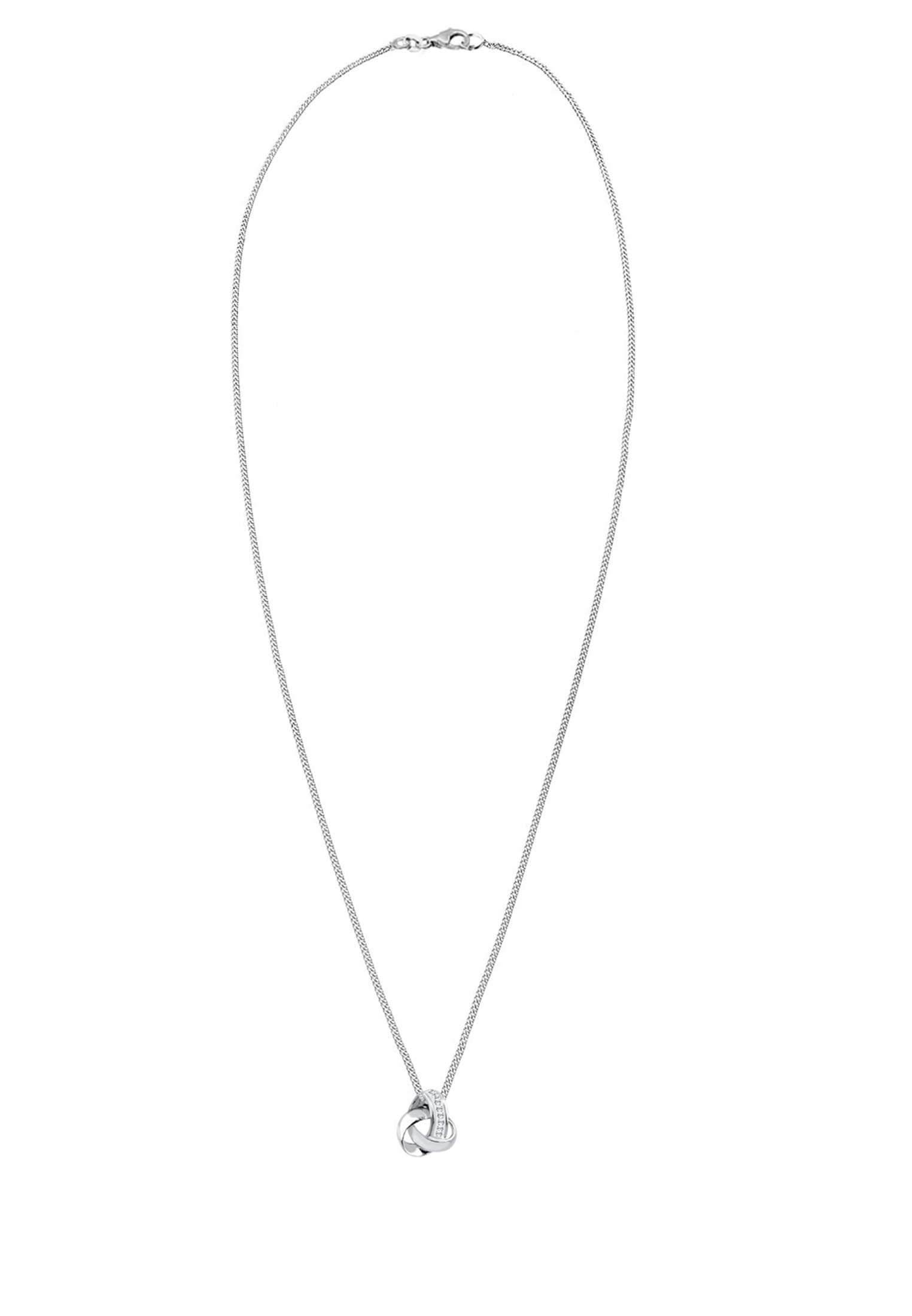Elli Silberkette »Halskette Knoten Weiß 925 Sterling Silber, mit Kristallen von Swarovski®«