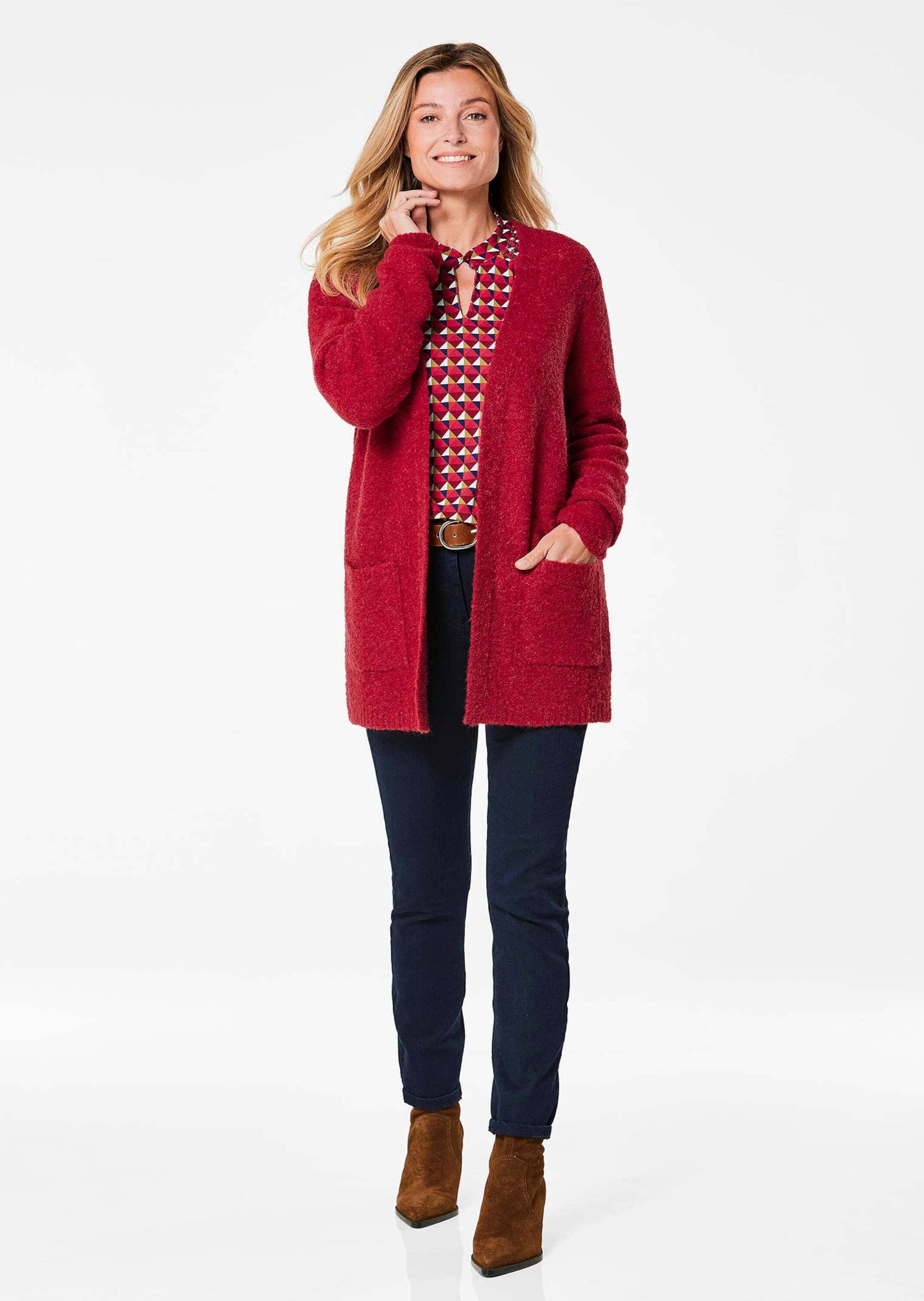 GOLDNER Strickjacke »Kurzgröße Legere Strickjacke aus Bouclégarn« Ohne