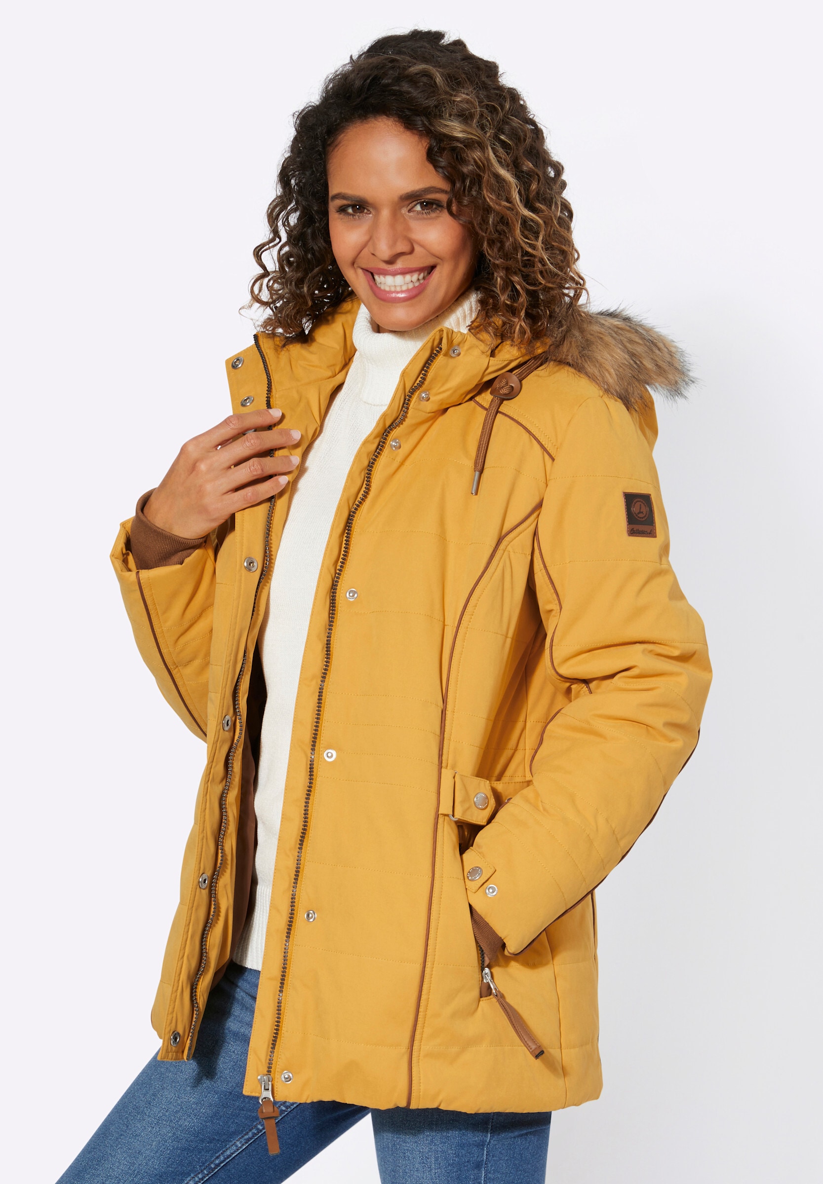 Witt Steppjacke »Jacke Steppjacke mit Pelz-Imitat, abknöpfbar« Abnehmbare Kapuze