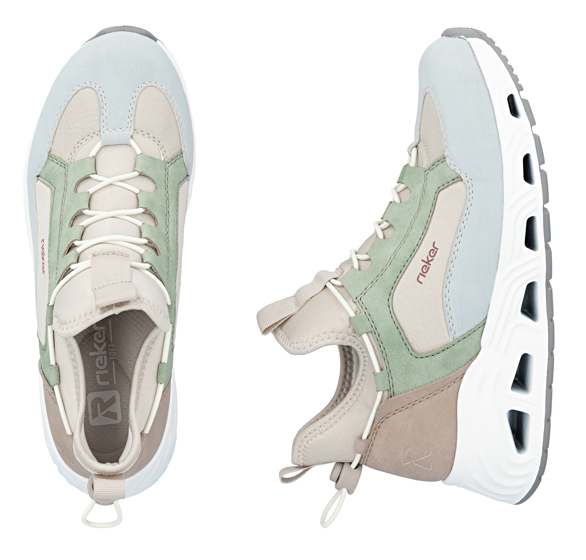 RIEKER Sport Slip-On Sneaker  High Top Sneaker, Schlupfschuh mit Schnellverschluss hinten