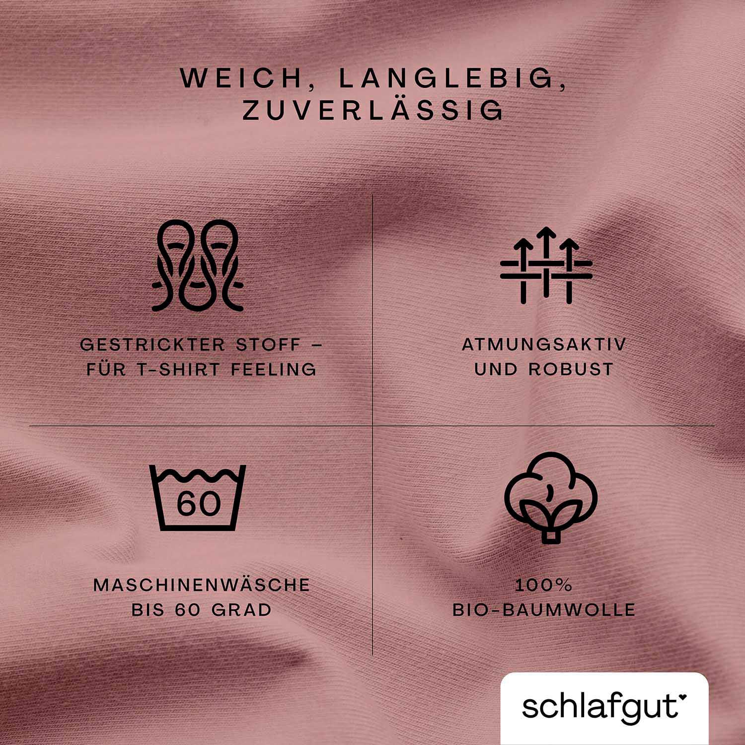 Schlafgut Spannbettlaken »CASUAL u.a. in Gr. 90x200, 140x200 oder 180x200 cm, 100% Baumwolle«, Bettlaken für Matratzen bis 25 cm Höhe, zuverlässig, langlebig, weich