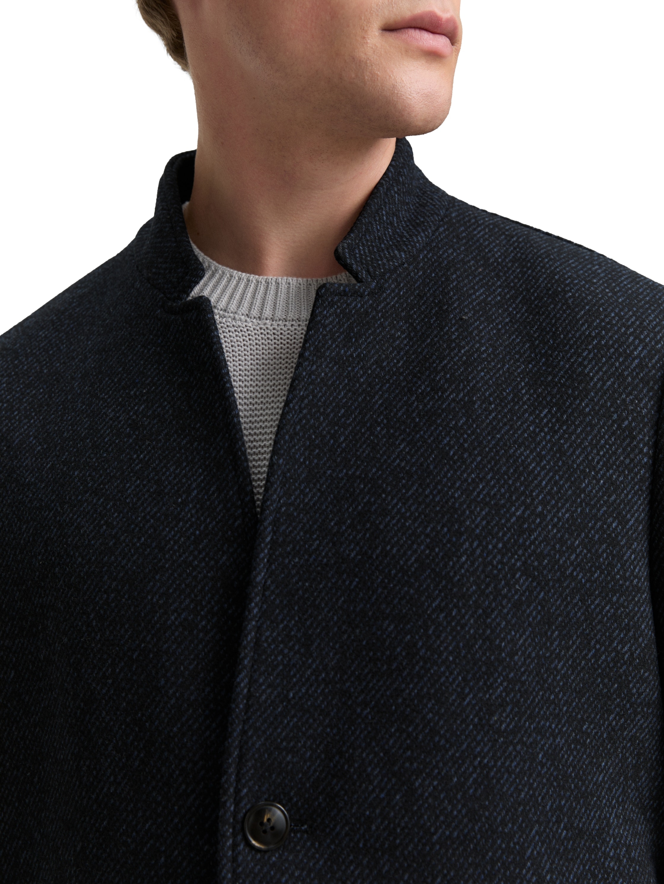 TOM TAILOR Denim Wolljacke, mit Stehkragen