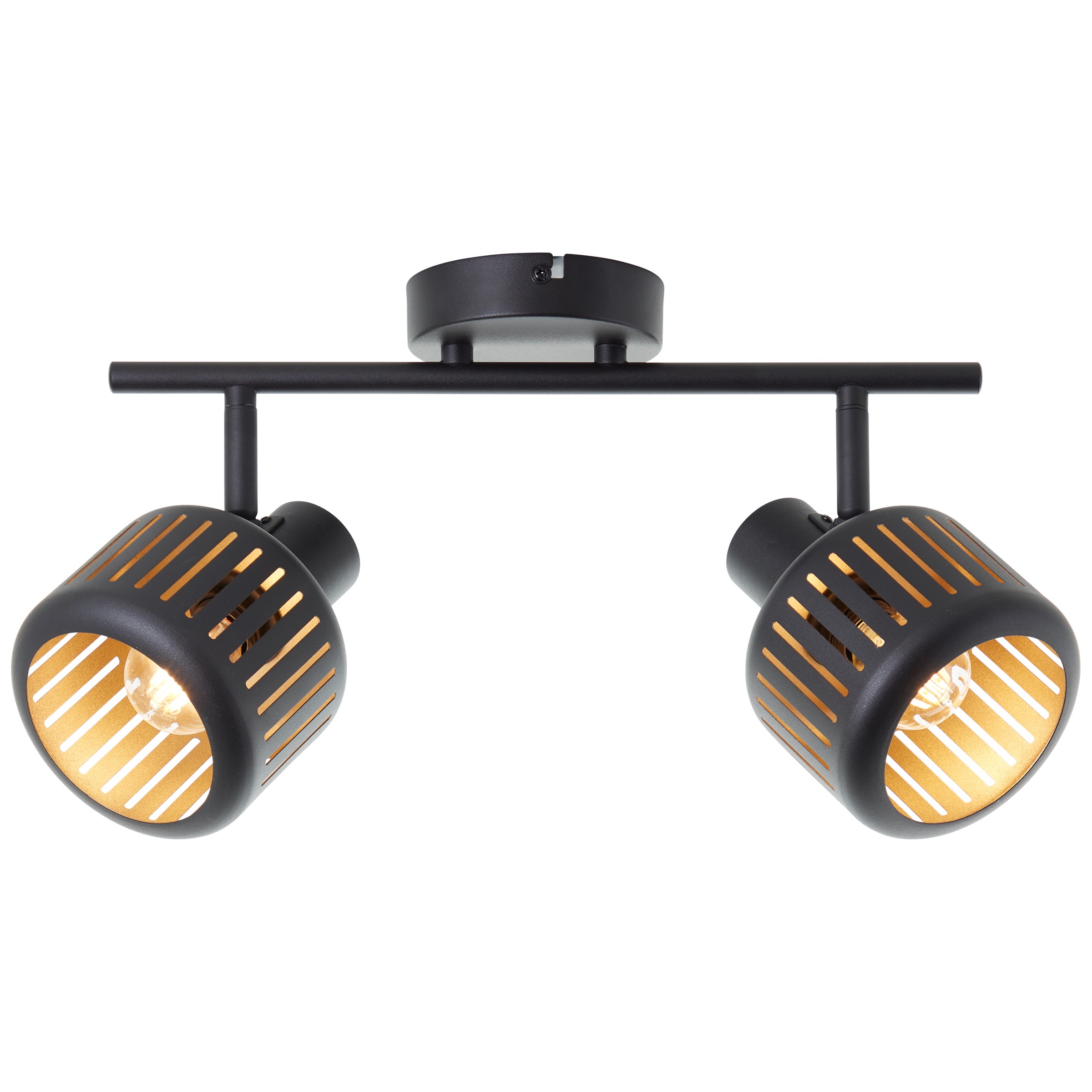 Brilliant Deckenstrahler »Tyas«, 2 flammig, Leuchtmittel E14 | ohne Leuchtmittel, Deckenspot, 23 x 39 x 11 cm, E14, schwenkbar, Aluminium, schwarz/gold