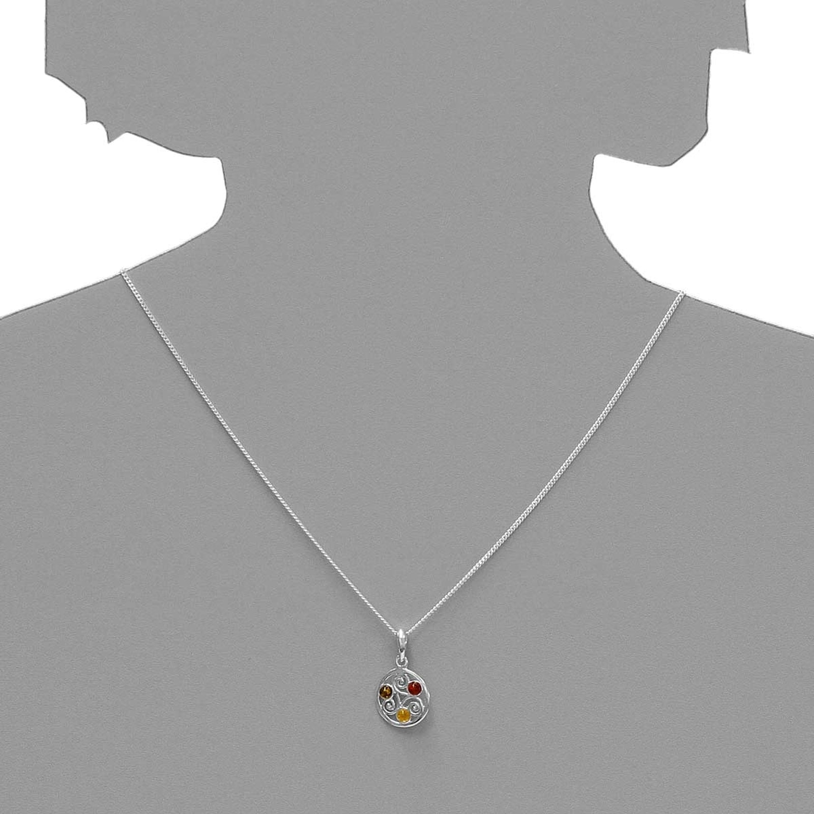 OSTSEE-SCHMUCK Kettenanhänger »- Keltische Fibel - Silber 925/000 - Bernstein«