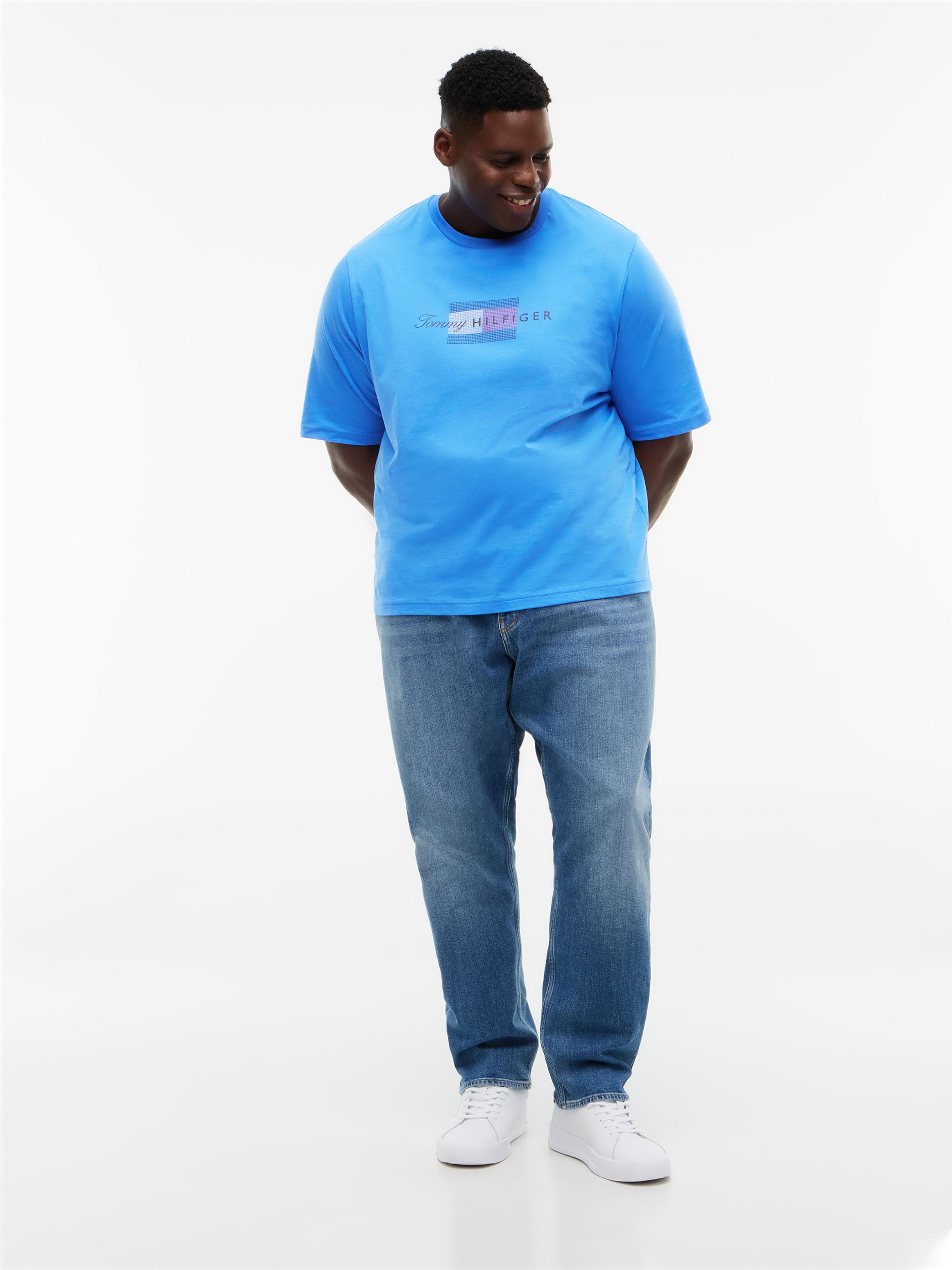 Tommy Hilfiger Big & Tall T-Shirt aus Jersey mit Flag-Grafik, Große Größen