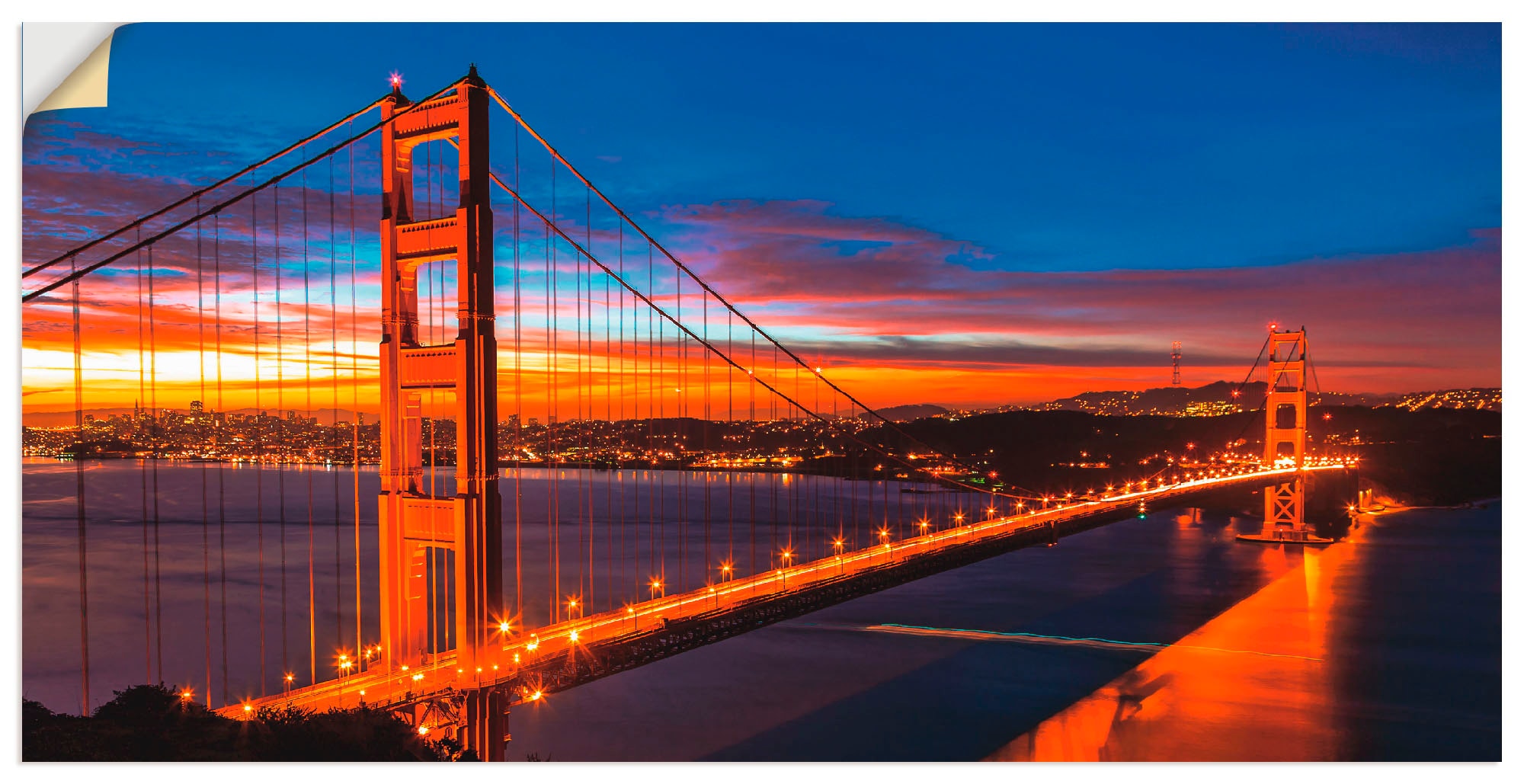 Artland Wandbild »The Golden Gate Bridge am frühen Morgen«, Brücken, (1 St.),  als Leinwandbild, Wandaufkleber in verschied. Größen bei OTTO