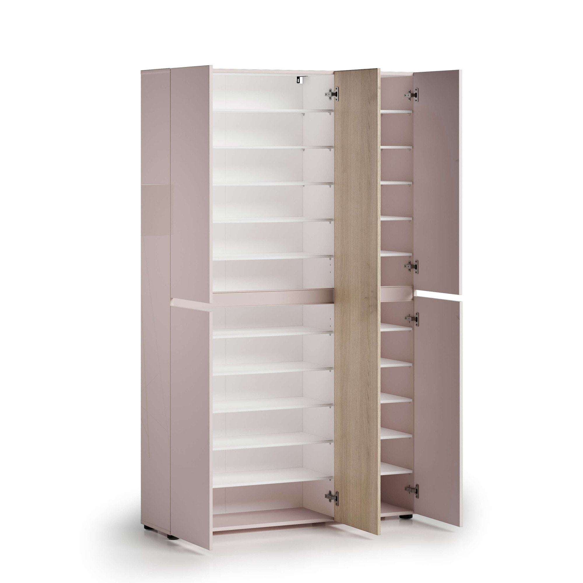 Home affaire Schuhschrank »LADY, Schuhkommode,Schuhmöbel,Schuhablage,Schuhregal« 20 Einlegeböden,24 Fächer,ca. 58 Paar Schuhe-Maße: B/T/H:120x34x200 cm