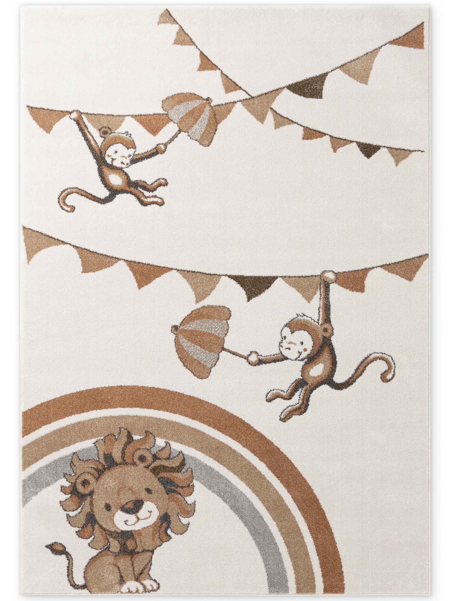 Villeroy & Boch Kinderteppich »Roar like a Lion Rainbow Party« rechteckig 9 mm Höhe Spielteppich weich, Kinderzimmer, Boho Kids Spielunterlage, Tieremotiv