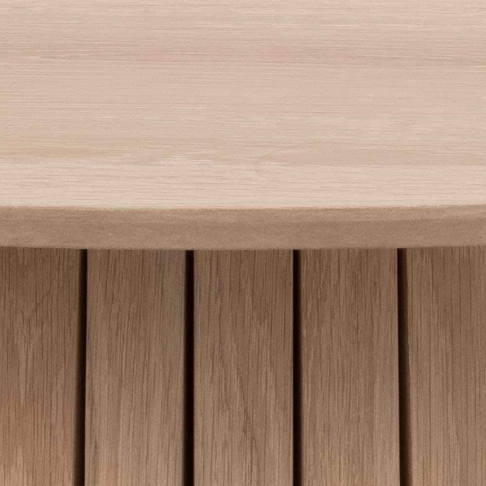ACTONA GROUP Esstisch »Christo Tisch, Wohnzimmertisch,«, rund, Eichenfurnier, Säulenfuß, Lamellenfront, Ø: 120 cm