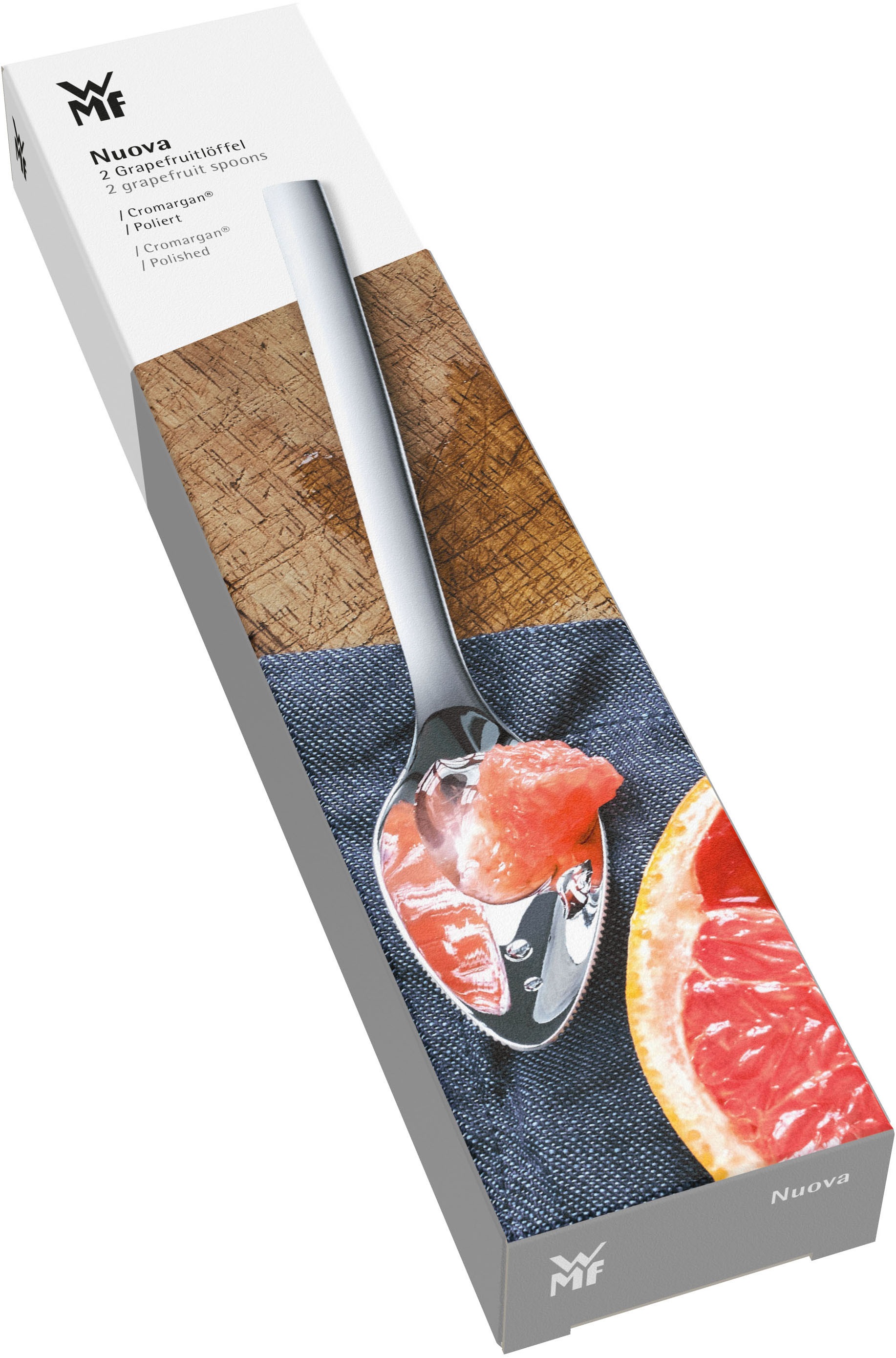 WMF Bestecklöffel »Nuova« 2-tlg., gezahnte Löffelkante, Cromargan Edelstahl, Geschenkverpackung
