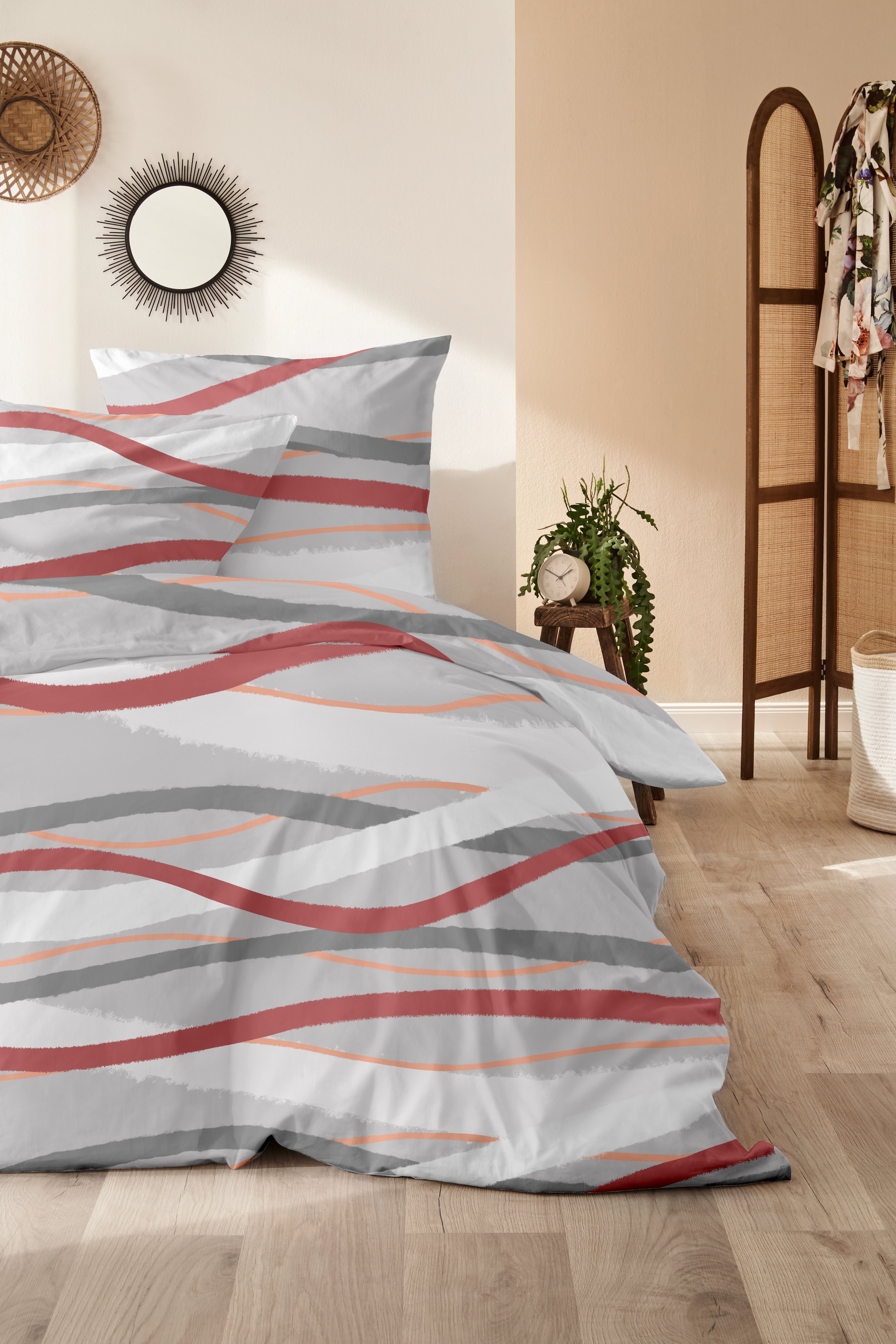 Primera Bettwäsche »Biber-Bettwäsche Whips« 2 Stk. tlg. mit modernen Linien