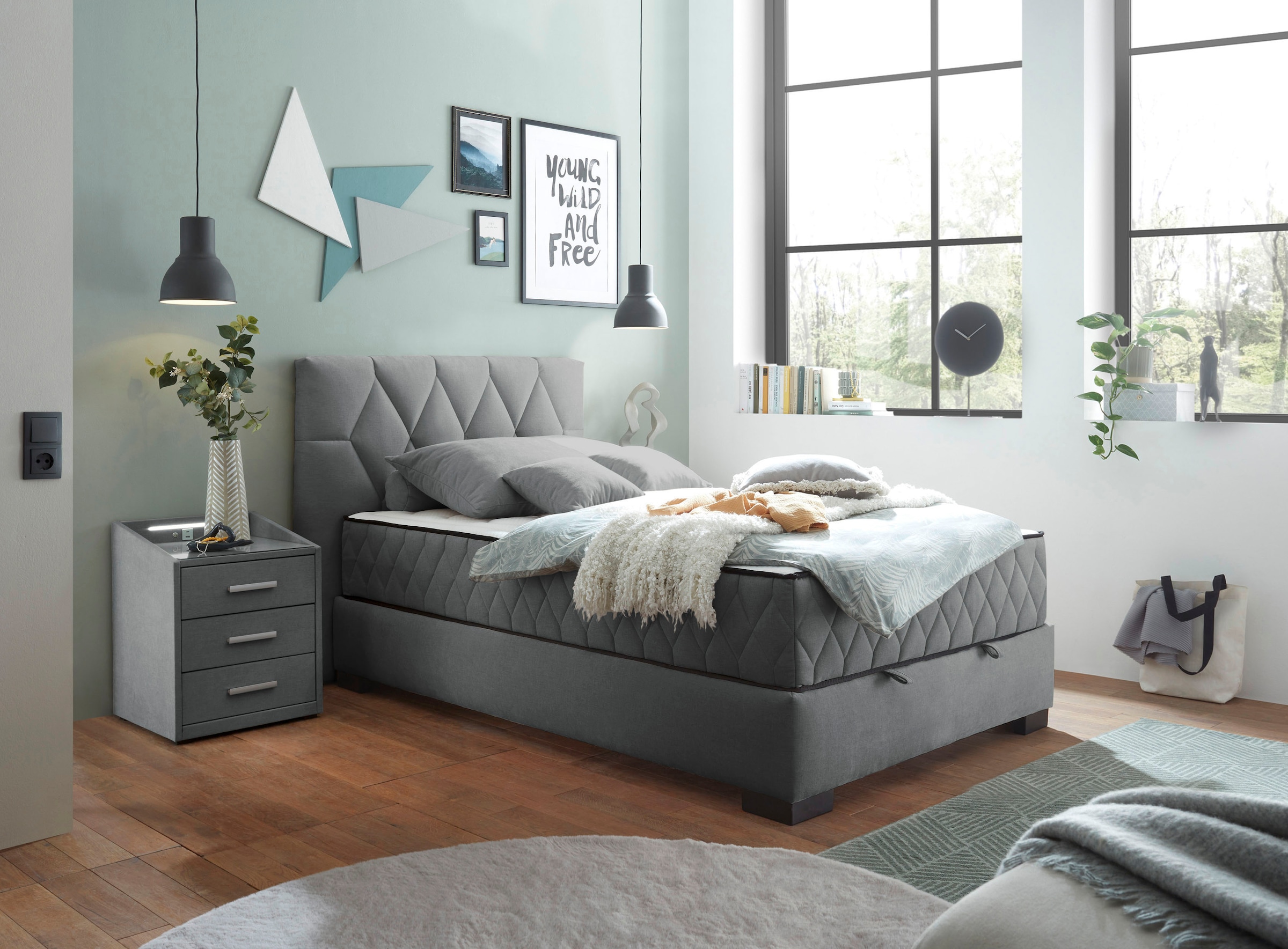 ED EXCITING DESIGN Boxbett »Nagol«, mit Bettkasten, mit Wendematratze, erhältlich in verschiedenen Breiten