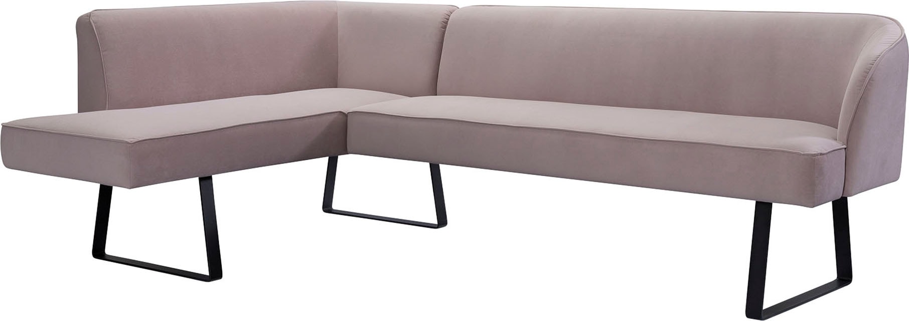 exxpo - sofa fashion Eckbank »Americano«, mit Keder und Metallfüßen, Bezug in verschiedenen Qualitäten