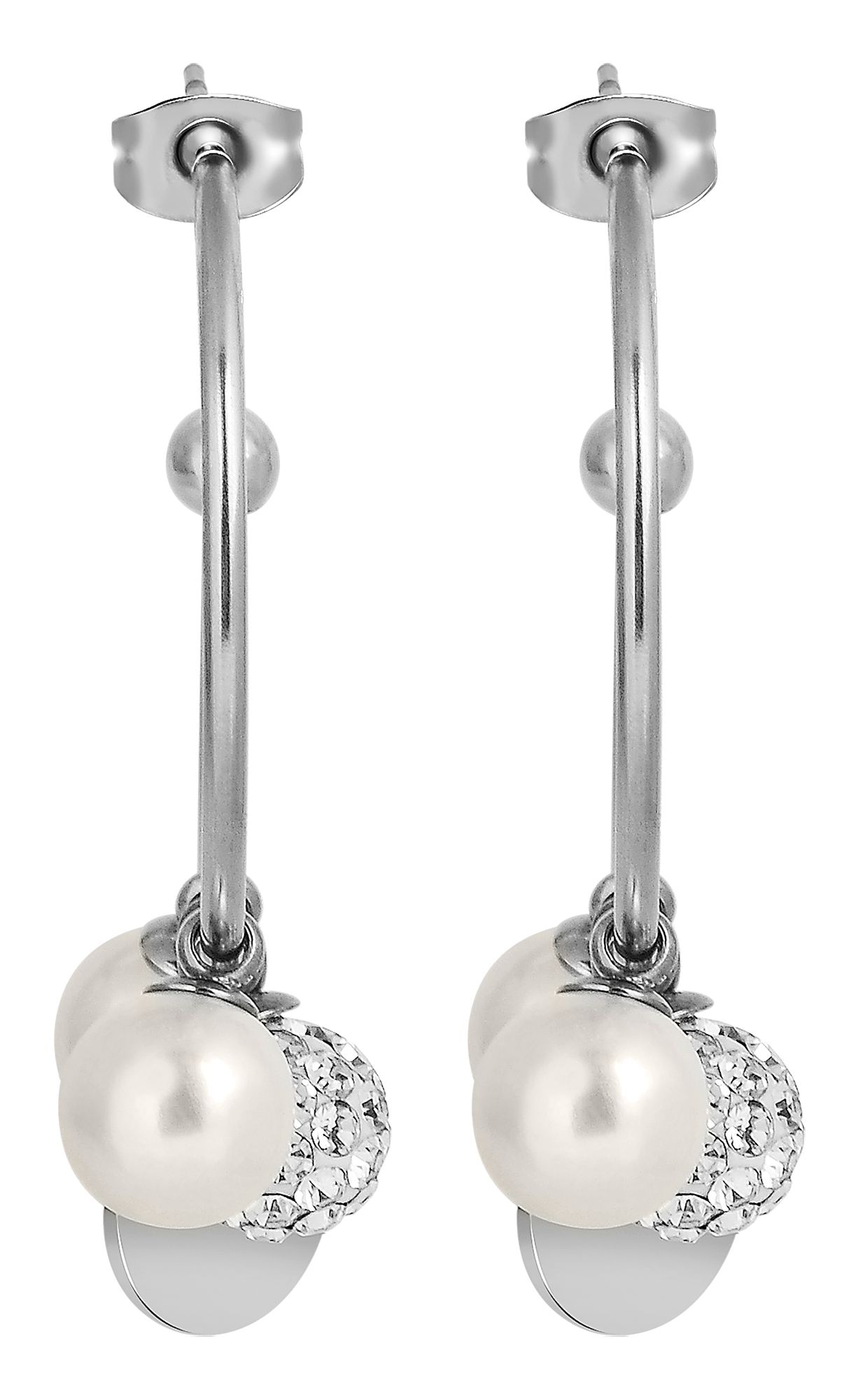 Adelia´s Paar Creolen »Damen Ohrringe ¿ Creole aus Edelstahl mit Perle«