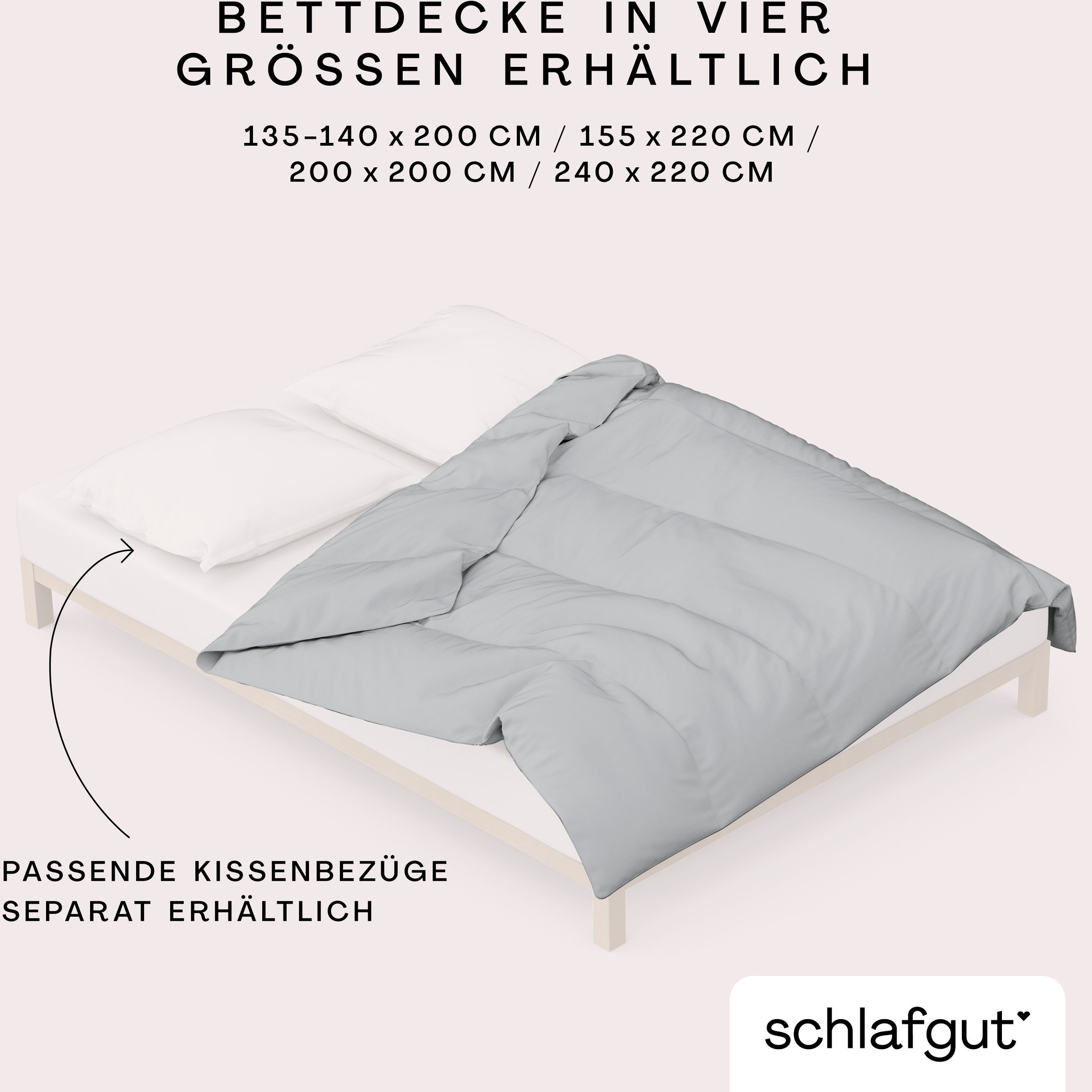 Schlafgut Bettbezug »Knitted Jersey uni, aus Bio-Baumwolle mit Elasthan, Reißverschluss«, (1 St.), bügelfrei, Mix & Match Bettwäsche: passender Kissenbezug erhältlich